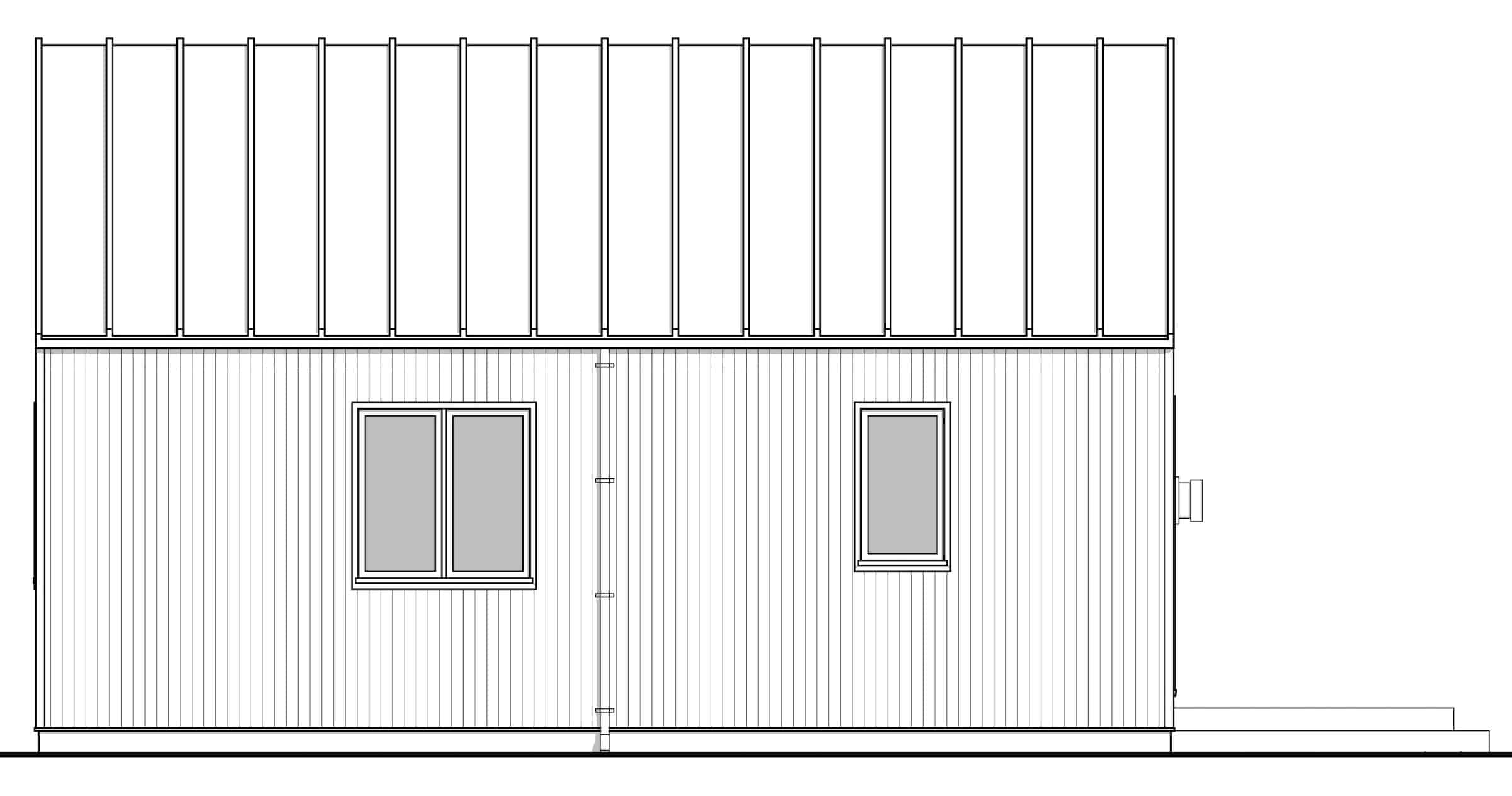 Home Plan Left Elevation of this 2-Bedroom,896 Sq Ft Plan -211-1021