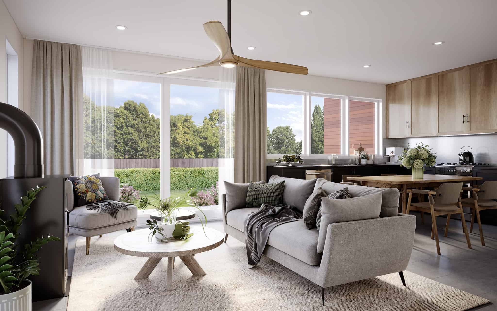 Living Room of this 2-Bedroom,900 Sq Ft Plan -211-1022