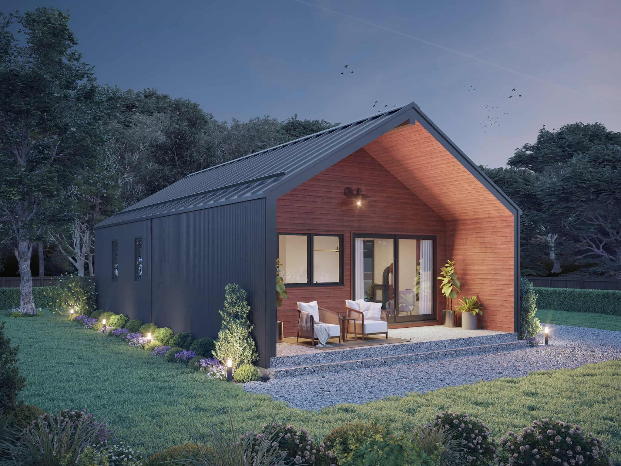 Home at Night of this 2-Bedroom,900 Sq Ft Plan -211-1022
