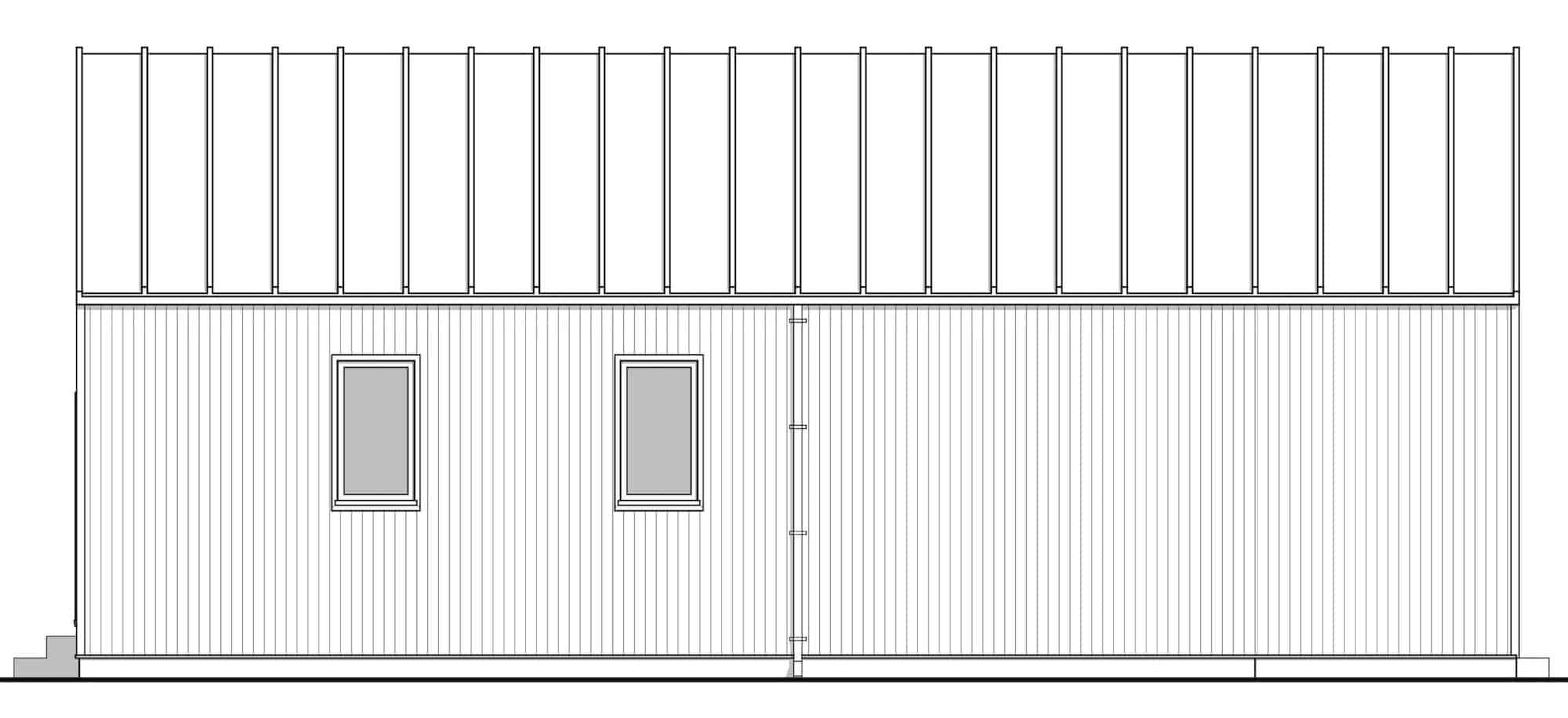Home Plan Left Elevation of this 2-Bedroom,900 Sq Ft Plan -211-1022