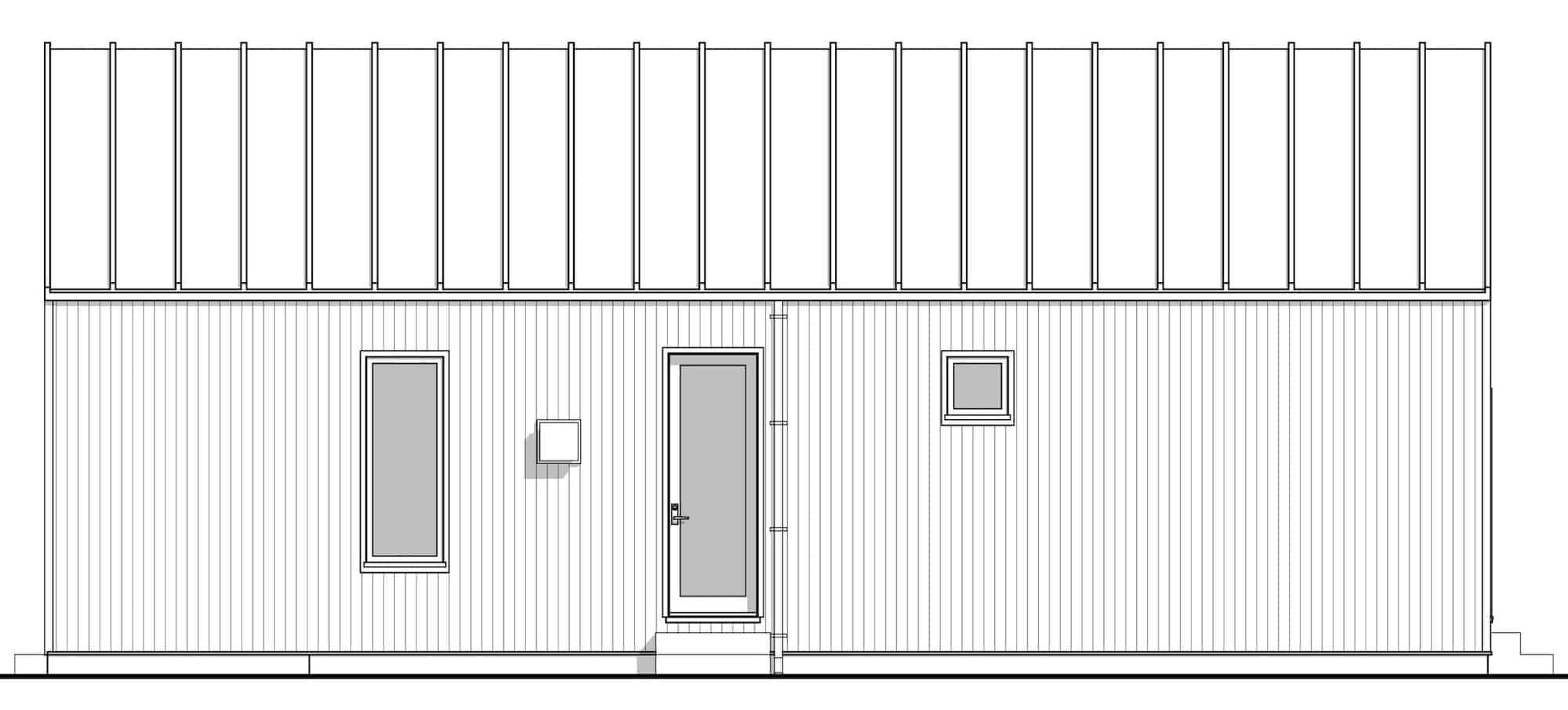 Home Plan Right Elevation of this 2-Bedroom,900 Sq Ft Plan -211-1022