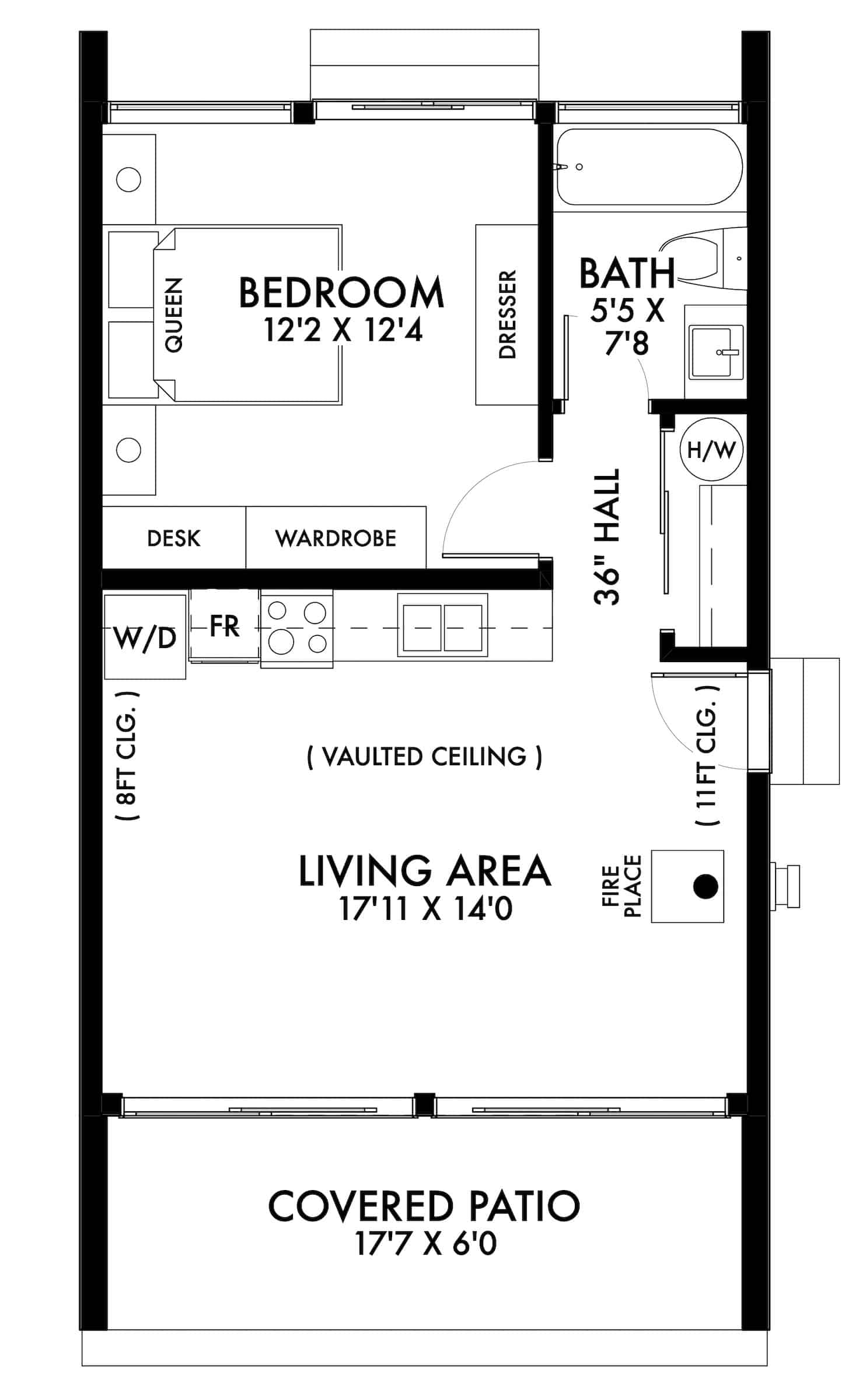 Main Level of Modern Plan #211-1023