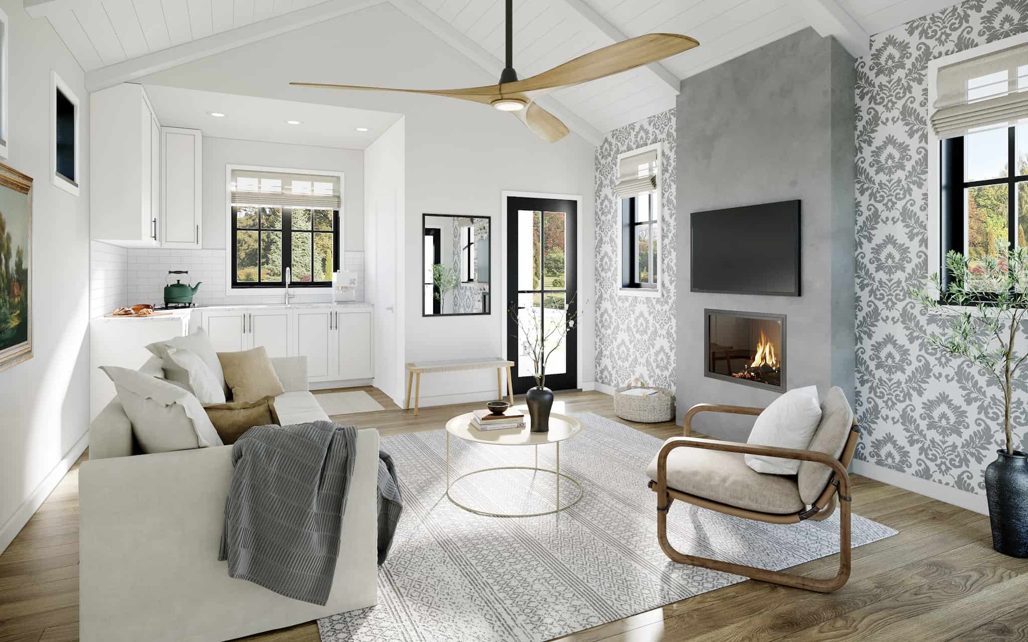 Living Room of this 1-Bedroom,400 Sq Ft Plan -211-1024