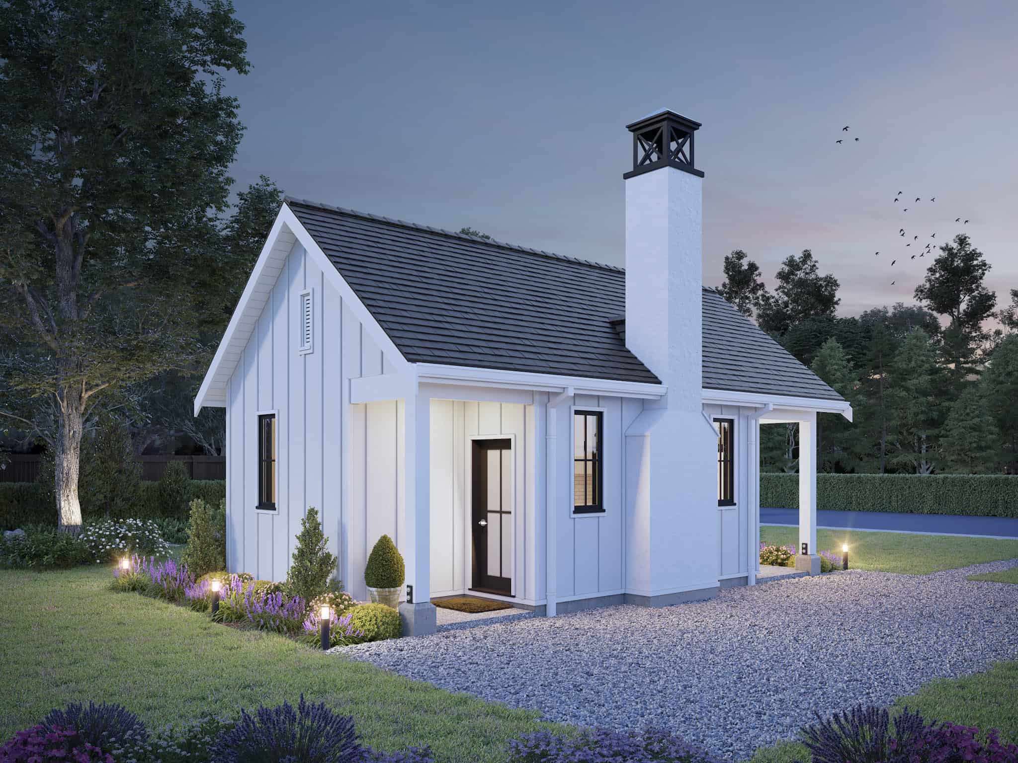 Home at Night of this 1-Bedroom,400 Sq Ft Plan -211-1024