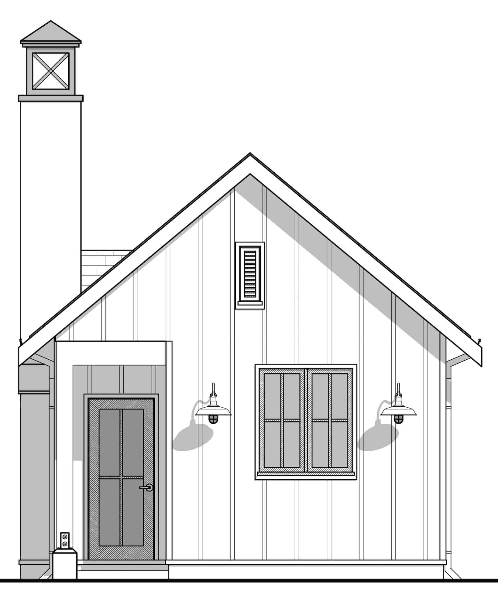 Home Plan Front Elevation of this 1-Bedroom,400 Sq Ft Plan -211-1024