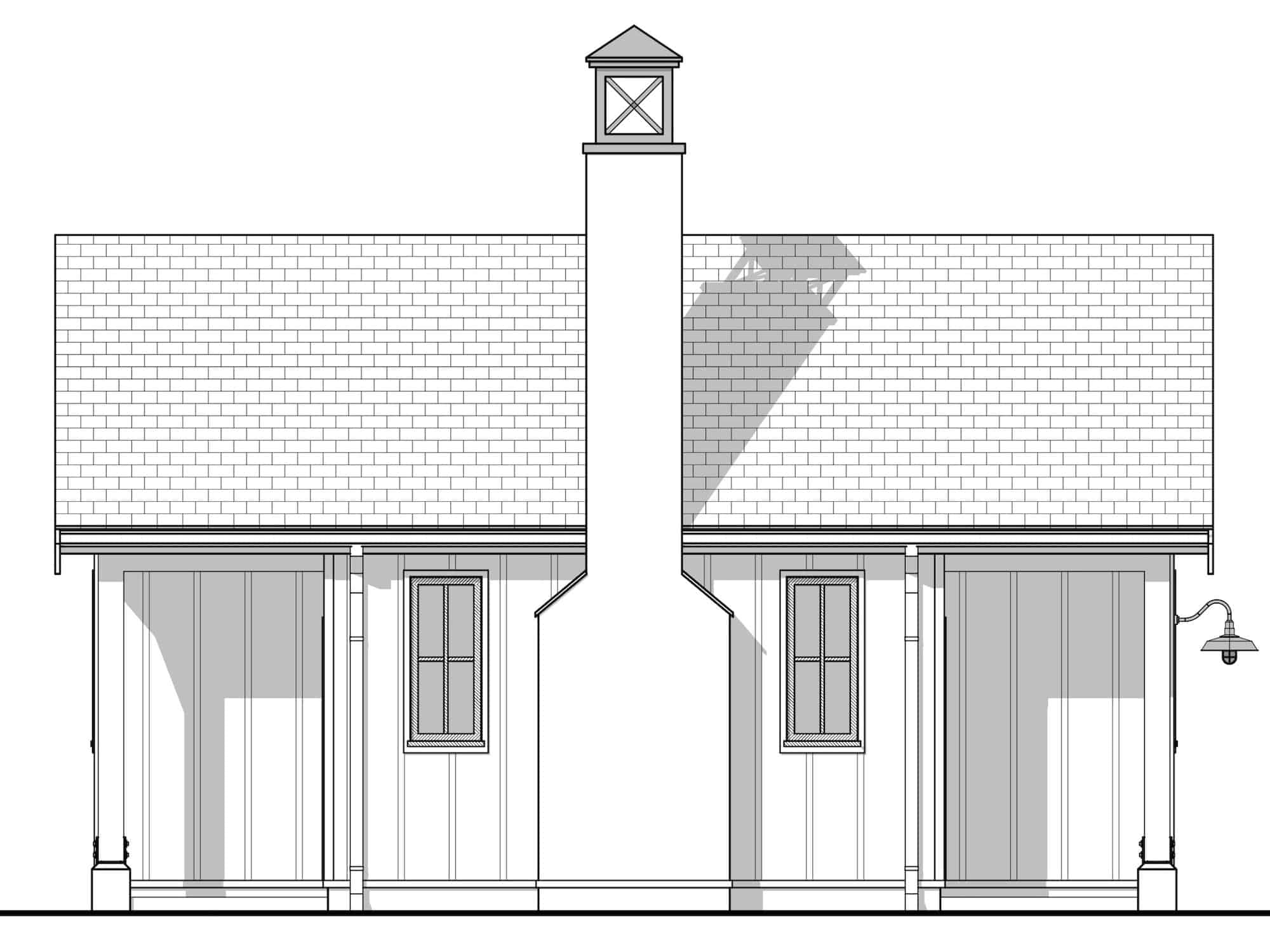 Home Plan Left Elevation of this 1-Bedroom,400 Sq Ft Plan -211-1024