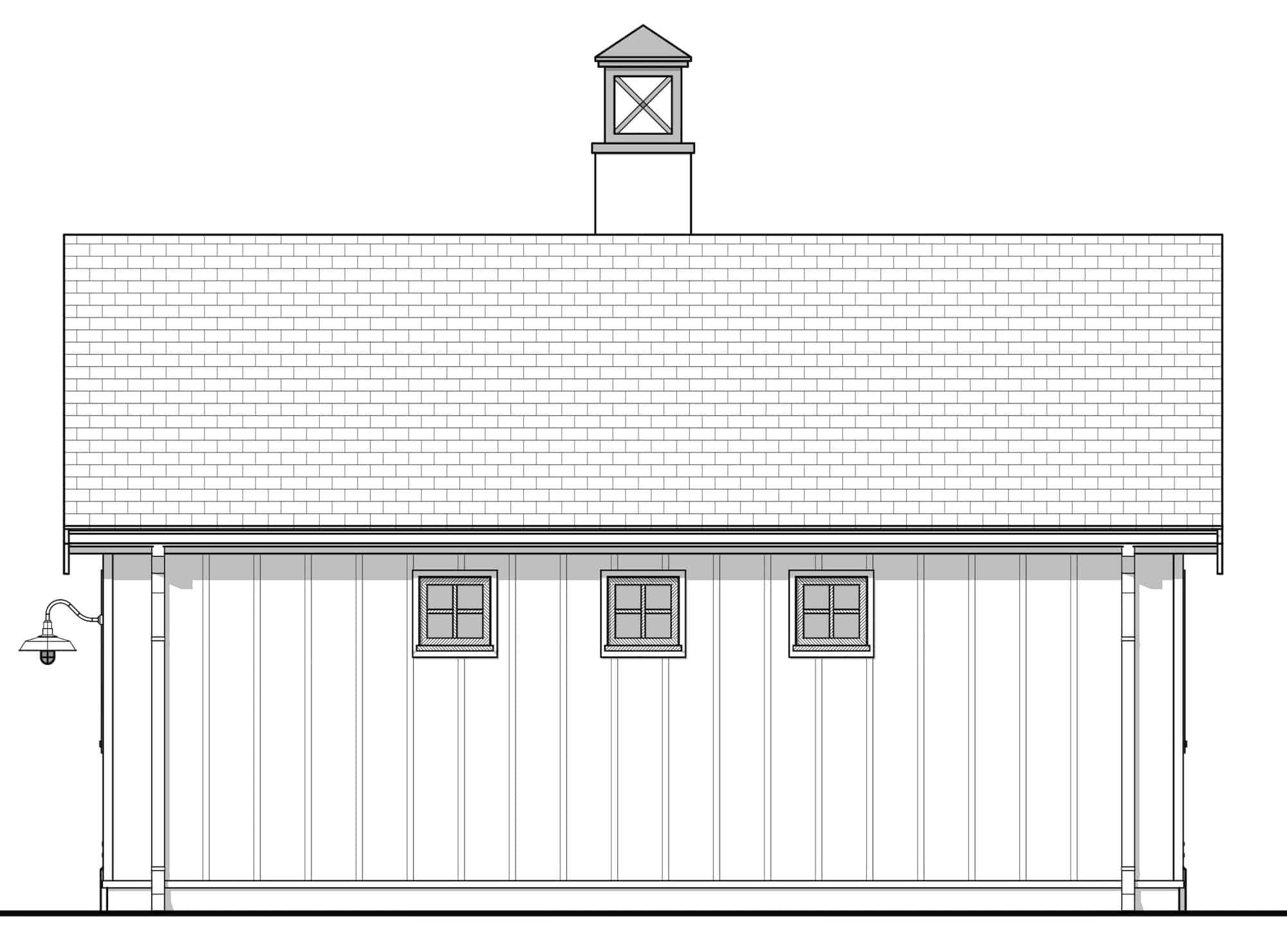 Home Plan Right Elevation of this 1-Bedroom,400 Sq Ft Plan -211-1024