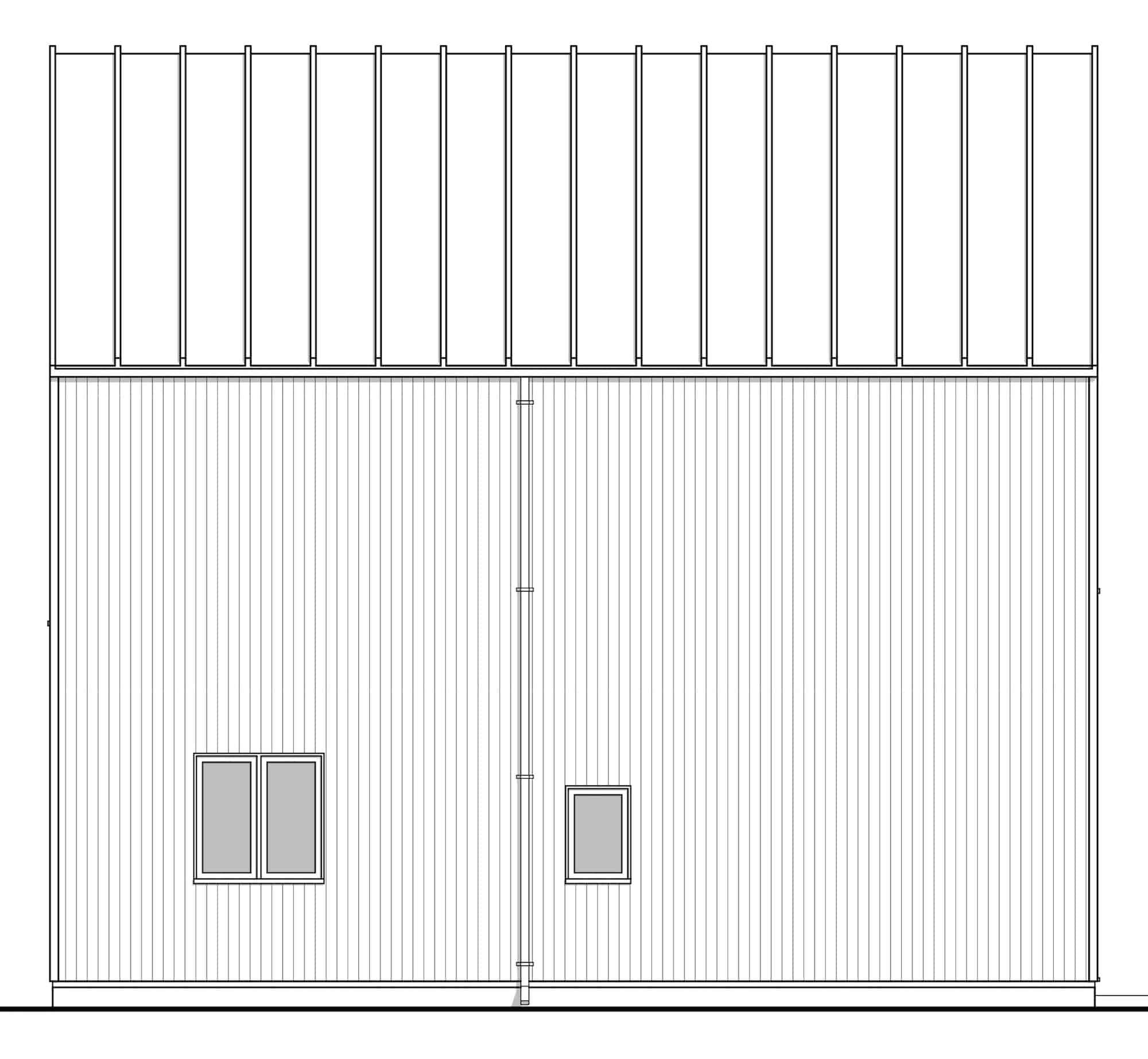 Home Plan Left Elevation of this 2-Bedroom,893 Sq Ft Plan -211-1025