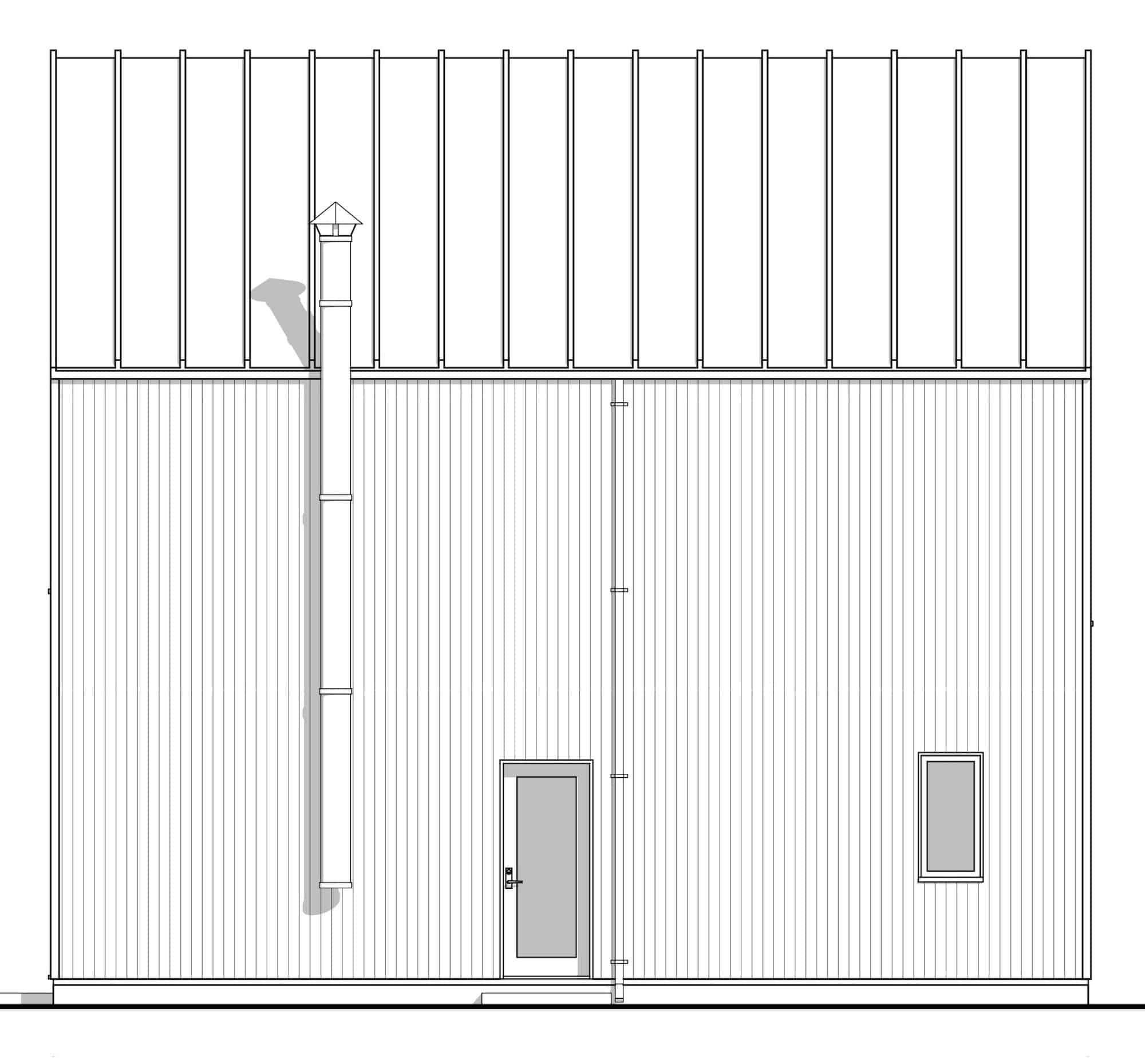 Home Plan Right Elevation of this 2-Bedroom,893 Sq Ft Plan -211-1025
