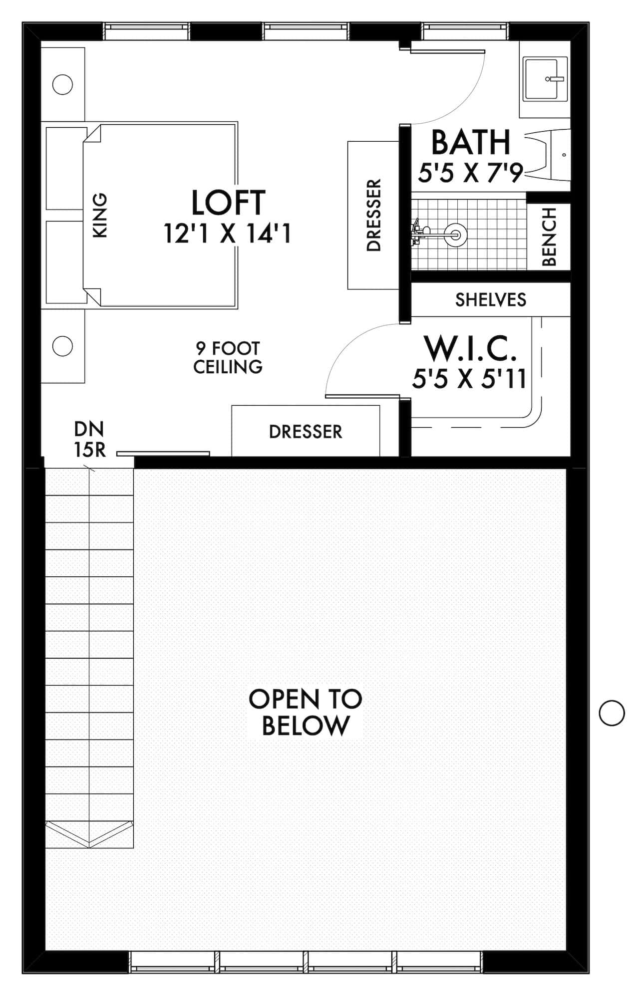 Upper Level of Contemporary Plan #211-1025