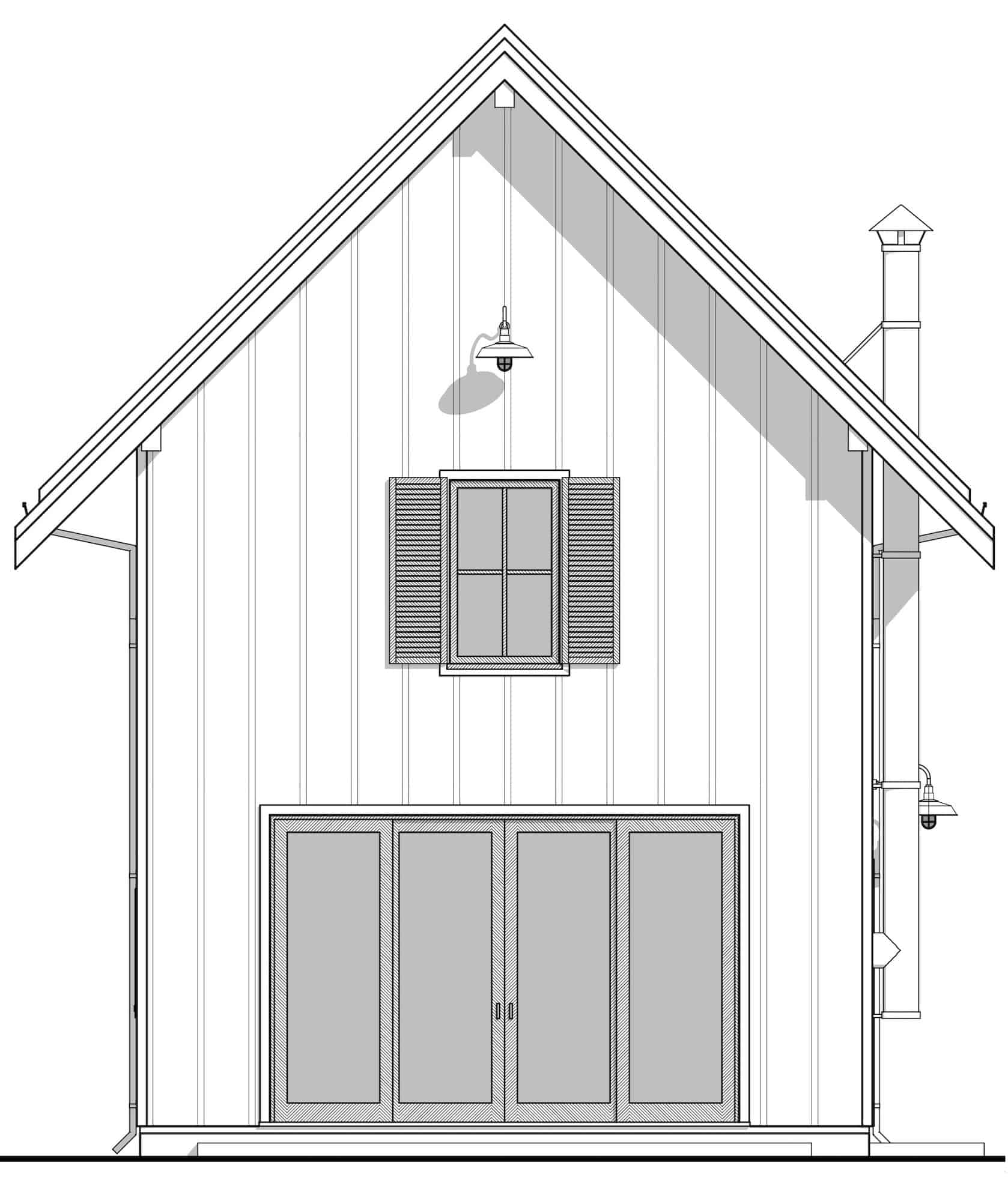 Home Plan Front Elevation of this 2-Bedroom,893 Sq Ft Plan -211-1026