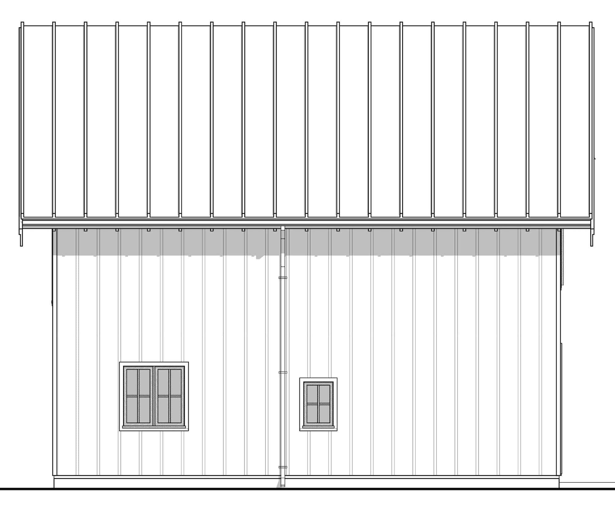Home Plan Left Elevation of this 2-Bedroom,893 Sq Ft Plan -211-1026