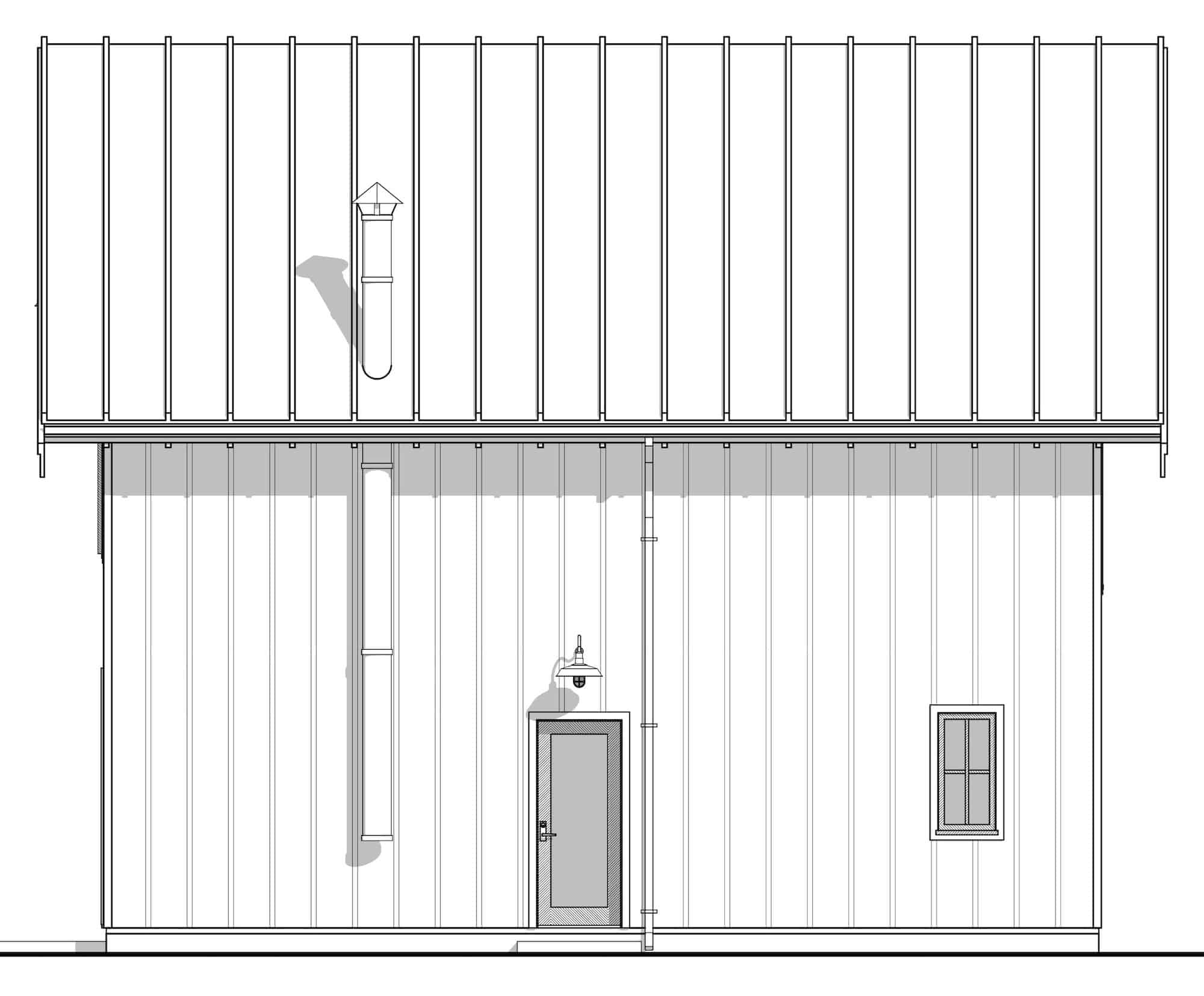 Home Plan Right Elevation of this 2-Bedroom,893 Sq Ft Plan -211-1026