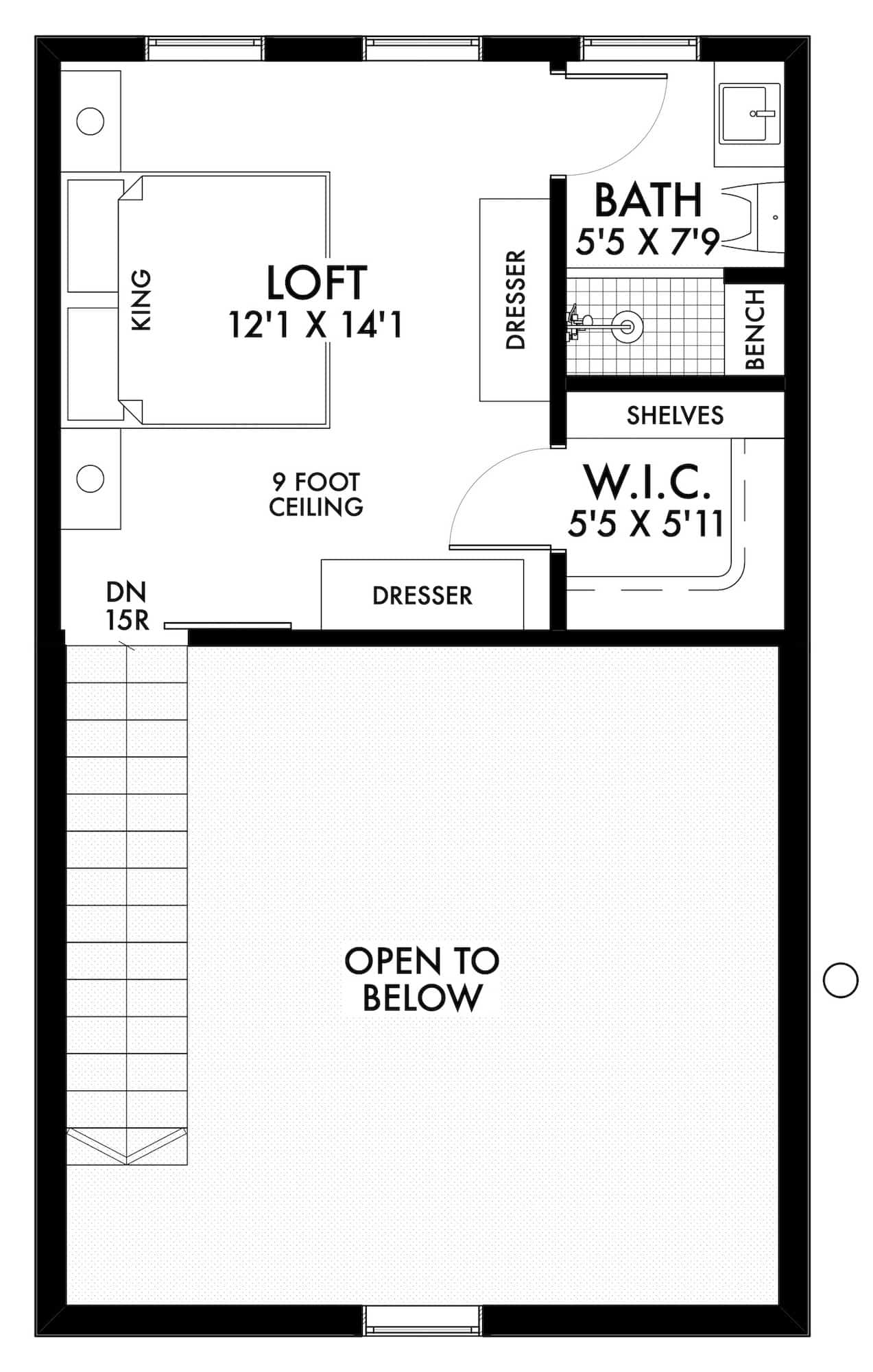 Upper Level of Farmhouse Plan #211-1026