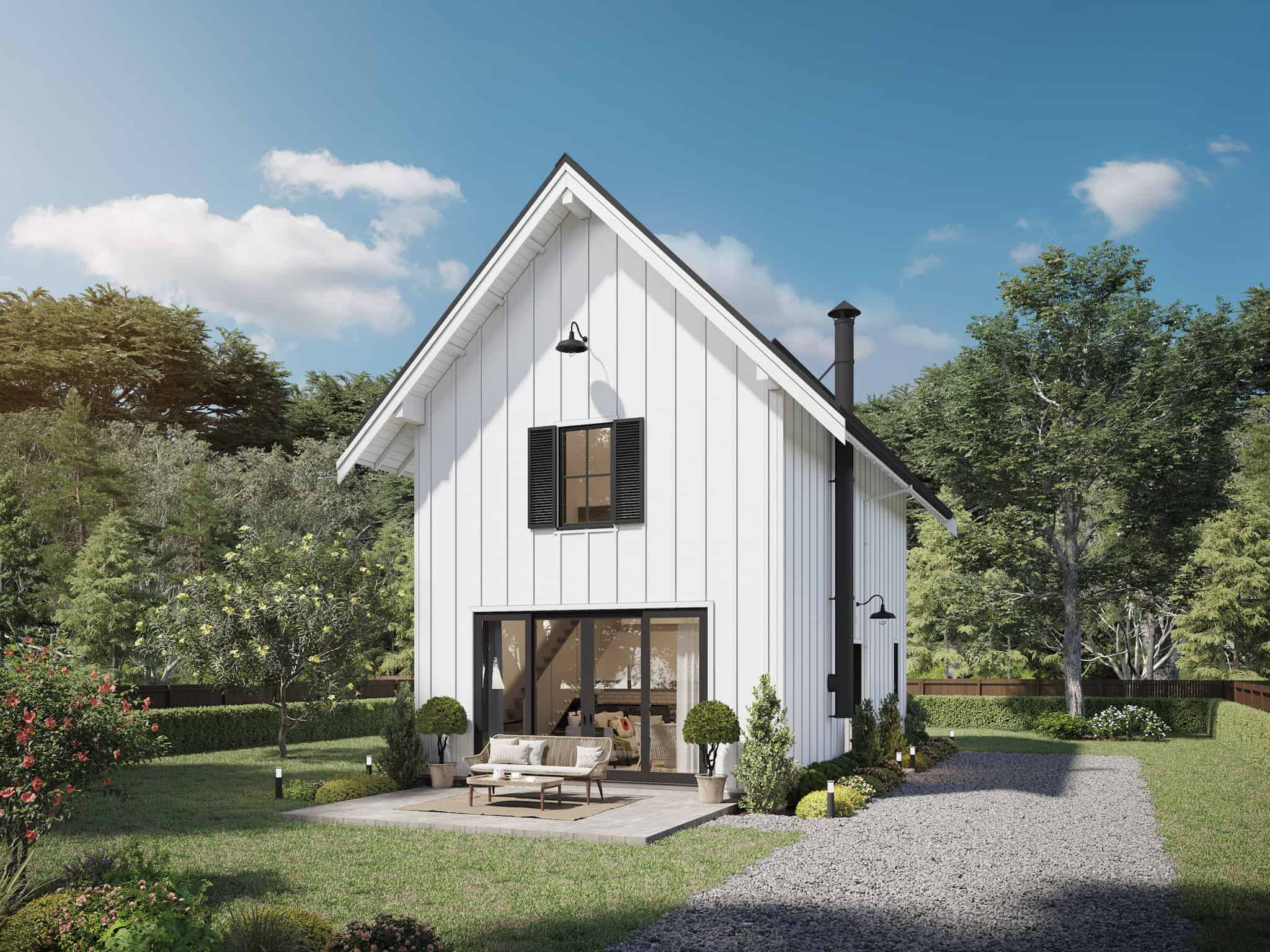 Front elevation of Farmhouse home (ThePlanCollection: House Plan #211-1026)