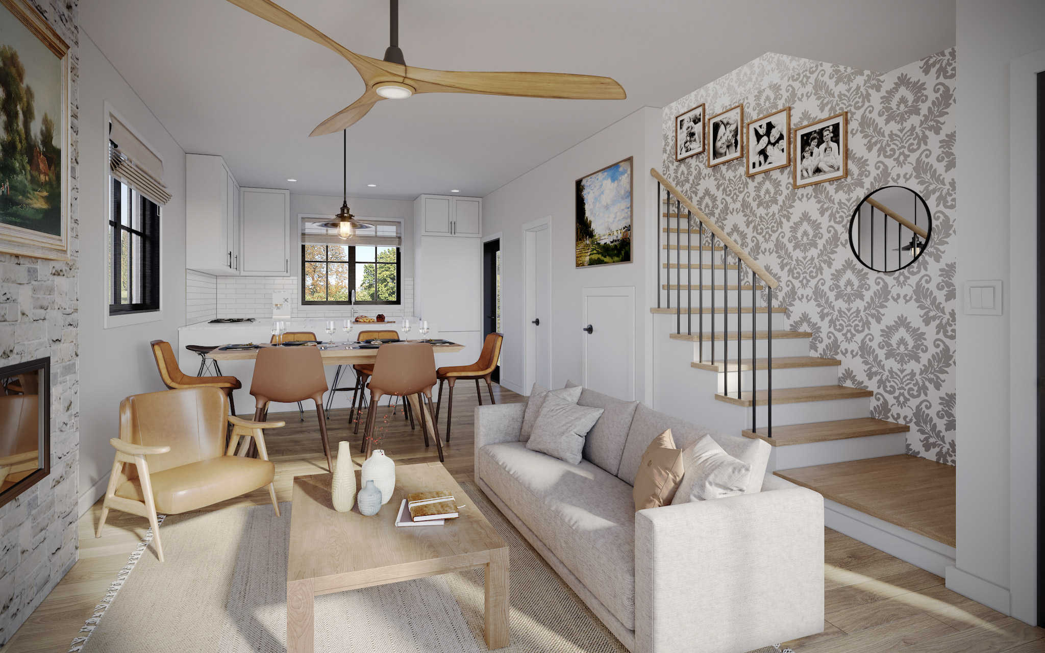 Living Room of this 2-Bedroom,900 Sq Ft Plan -211-1027