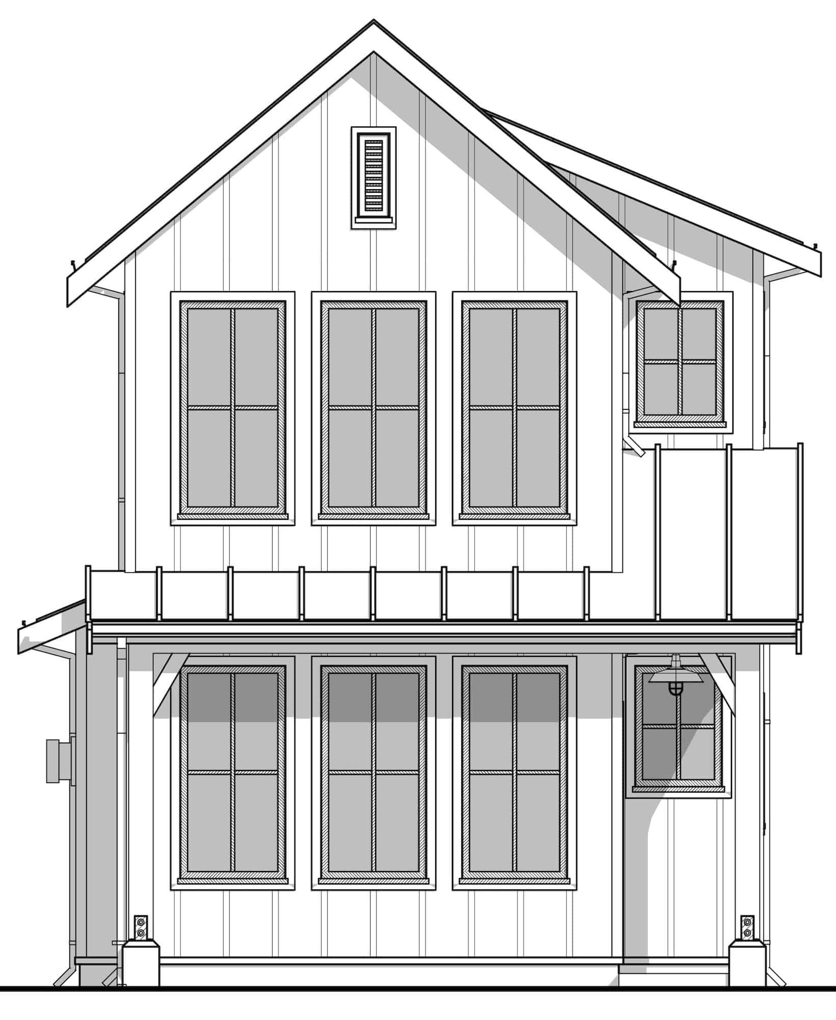 Home Plan Front Elevation of this 2-Bedroom,900 Sq Ft Plan -211-1027
