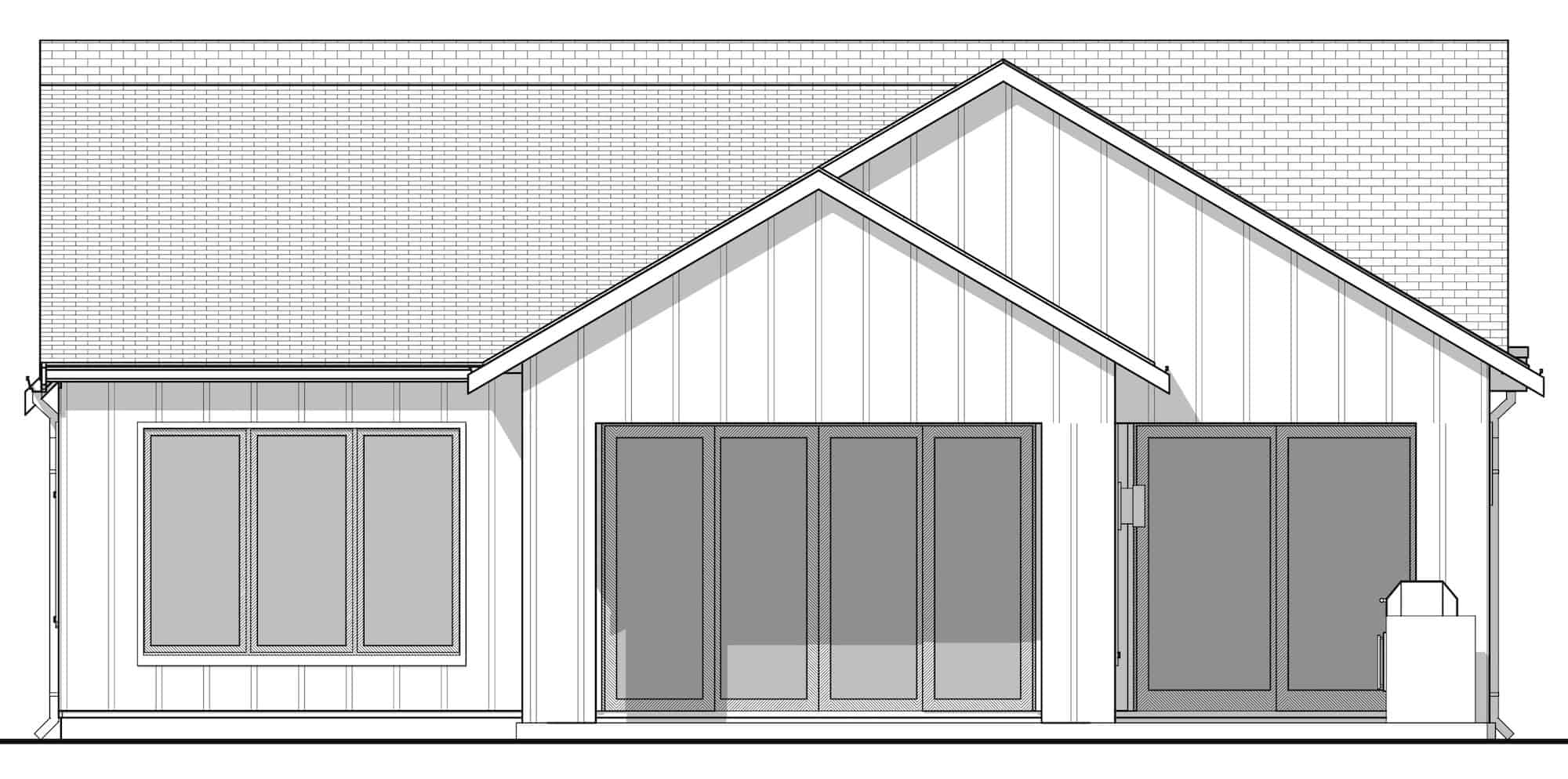 Home Plan Rear Elevation of this 3-Bedroom,2532 Sq Ft Plan -211-1030