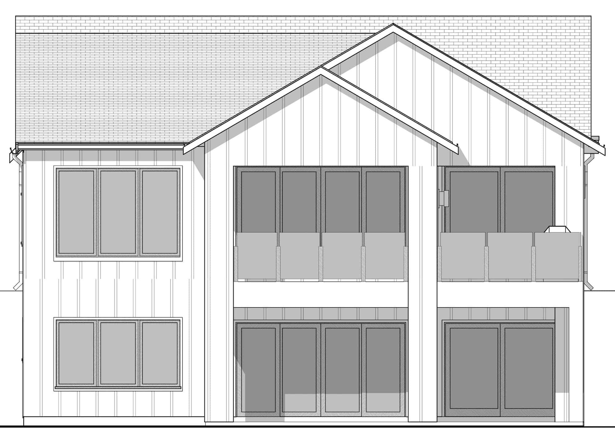 Home Plan Rear Elevation of this 3-Bedroom,2532 Sq Ft Plan -211-1030