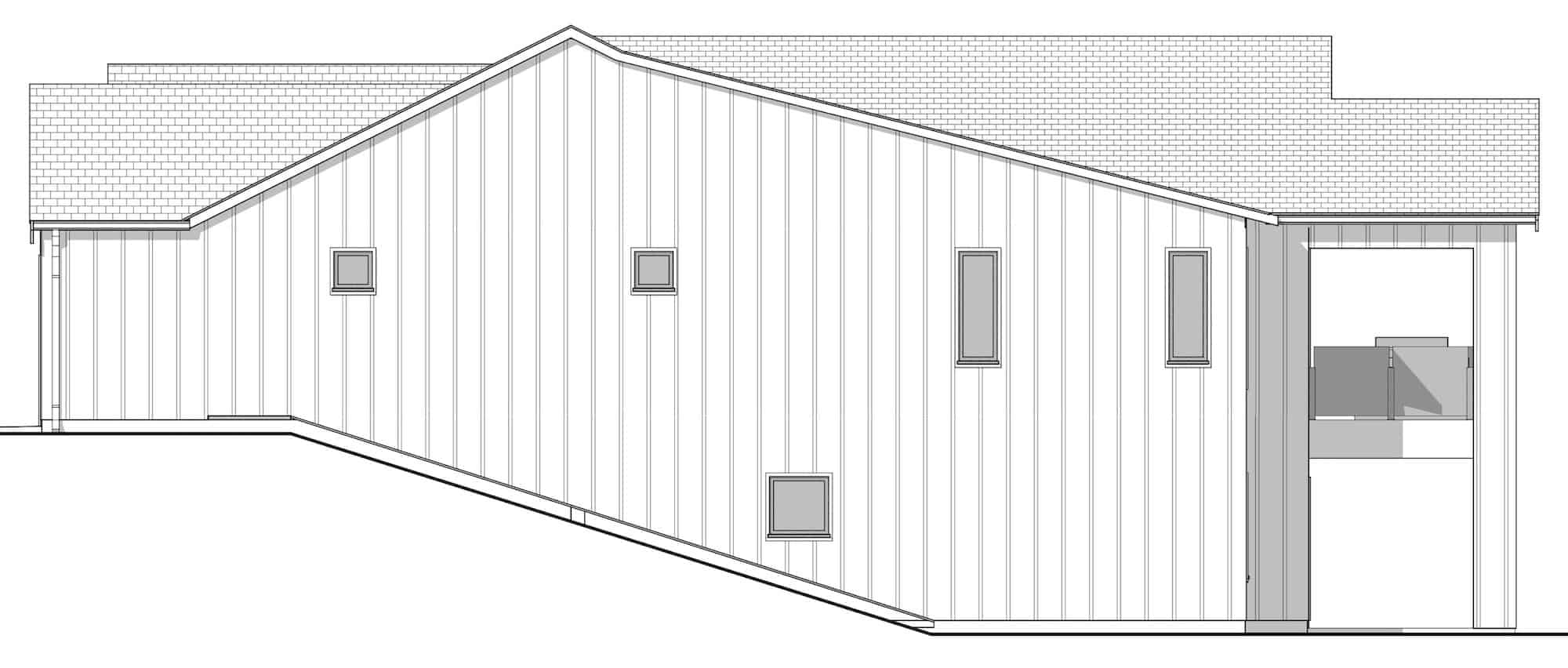 Home Plan Right Elevation of this 3-Bedroom,2532 Sq Ft Plan -211-1030