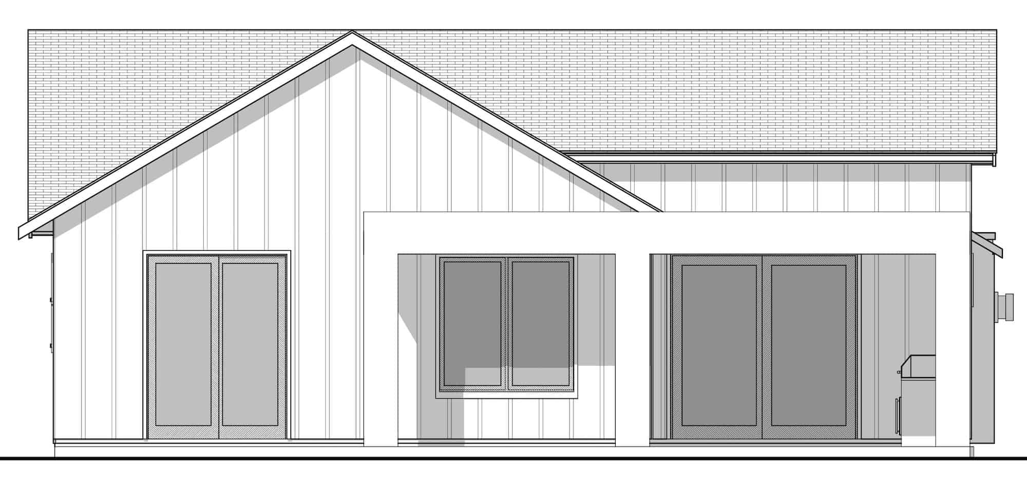 Home Plan Rear Elevation of this 3-Bedroom,2612 Sq Ft Plan -211-1031