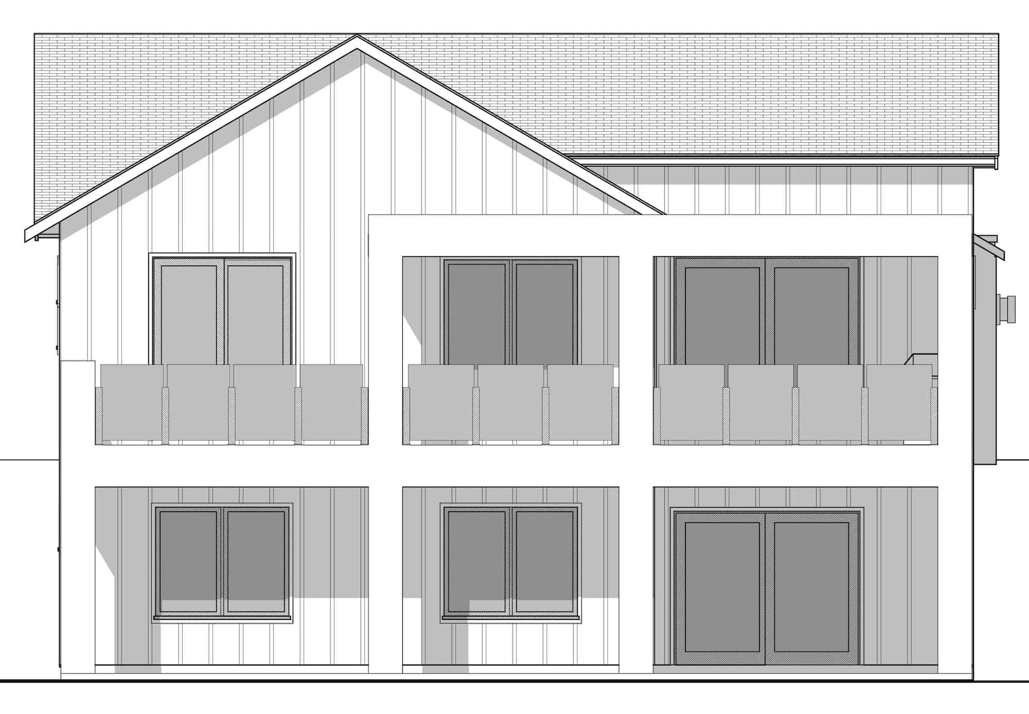 Home Plan Rear Elevation of this 3-Bedroom,2612 Sq Ft Plan -211-1031