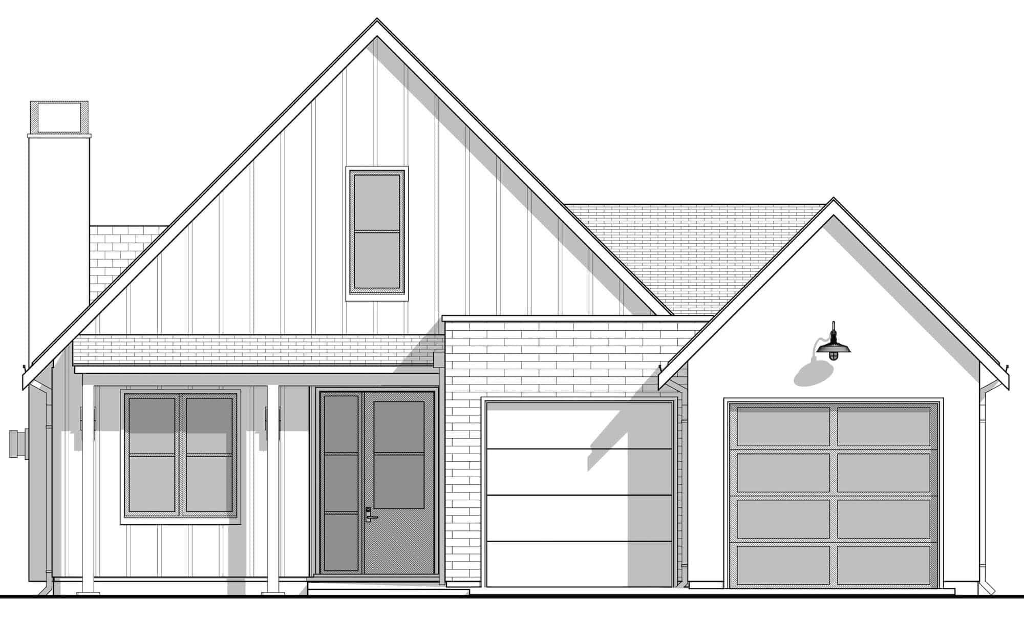 Home Plan Front Elevation of this 3-Bedroom,2804 Sq Ft Plan -211-1032