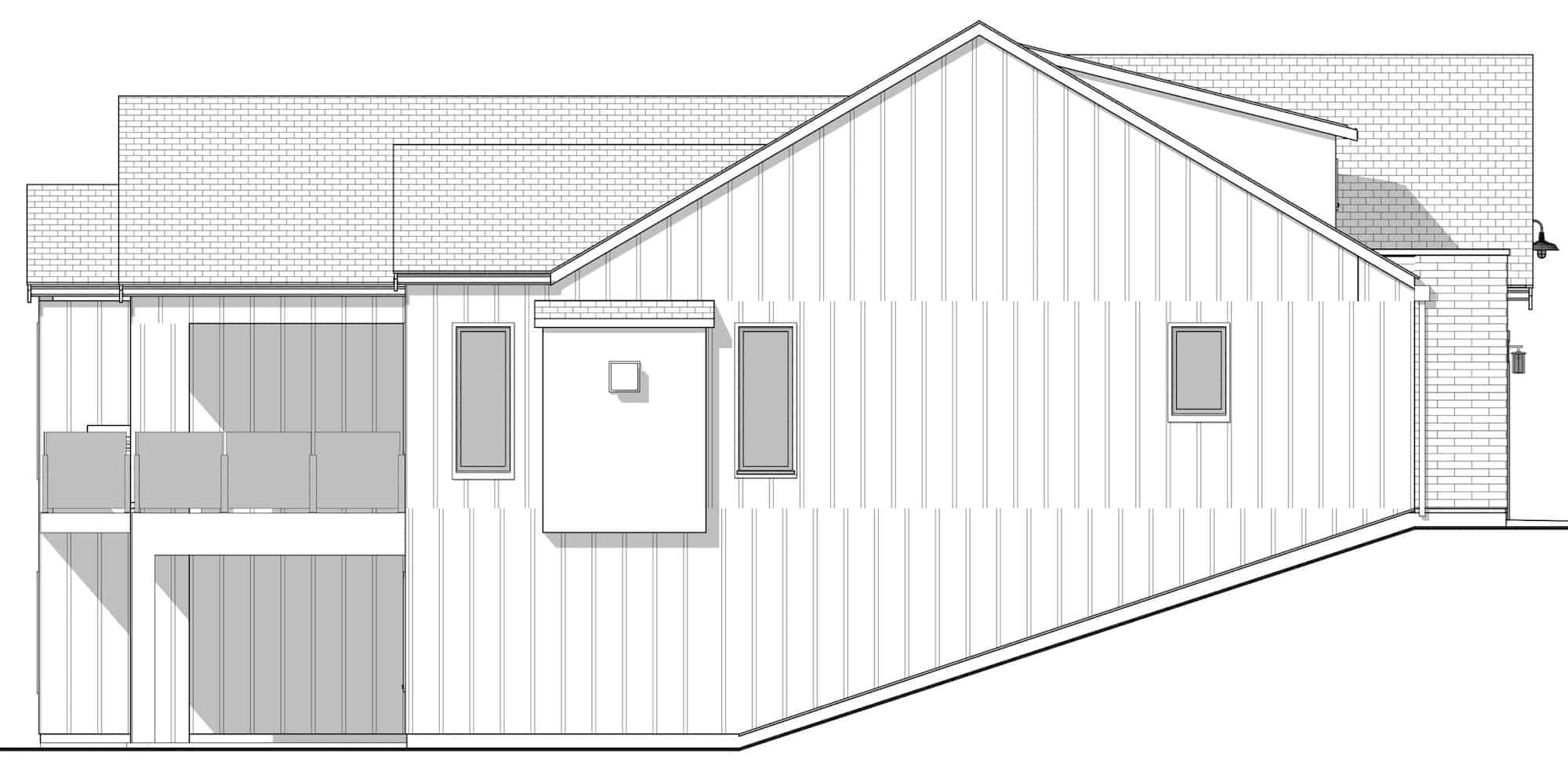 Home Plan Left Elevation of this 3-Bedroom,3138 Sq Ft Plan -211-1033