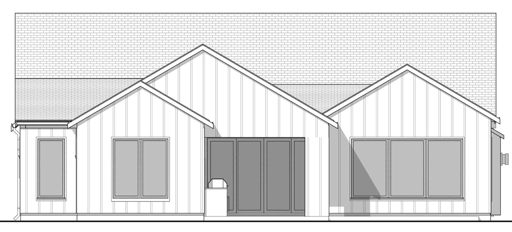 Home Plan Rear Elevation of this 3-Bedroom,3138 Sq Ft Plan -211-1033