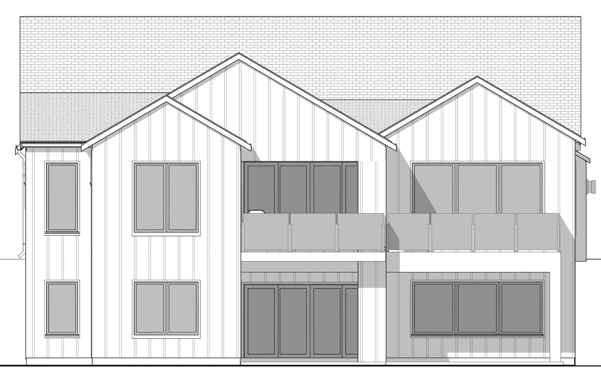 Home Plan Rear Elevation of this 3-Bedroom,3138 Sq Ft Plan -211-1033