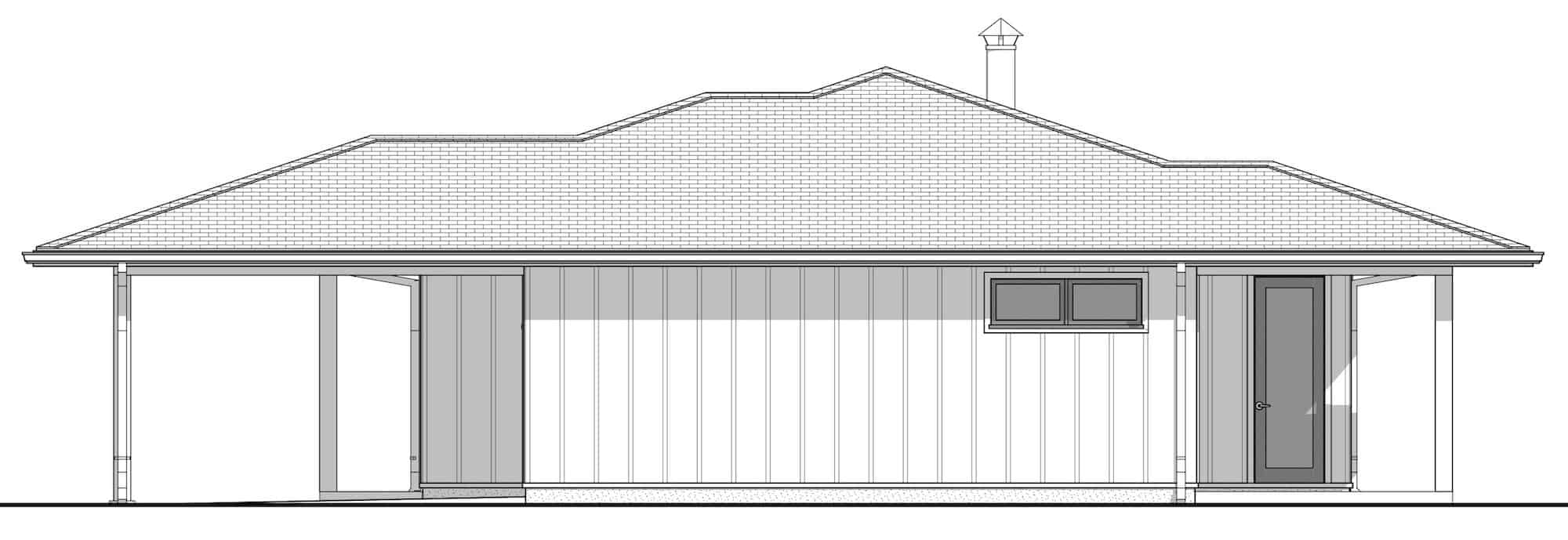 Home Plan Right Elevation of this 1-Bedroom,1204 Sq Ft Plan -211-1037