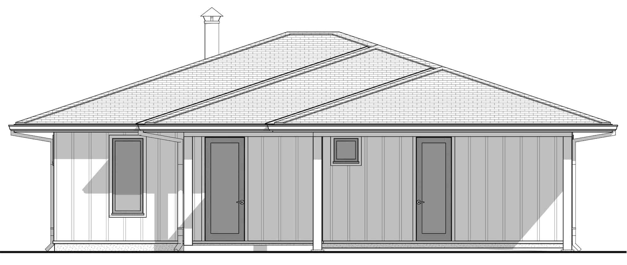 Home Plan Front Elevation of this 1-Bedroom,1204 Sq Ft Plan -211-1037