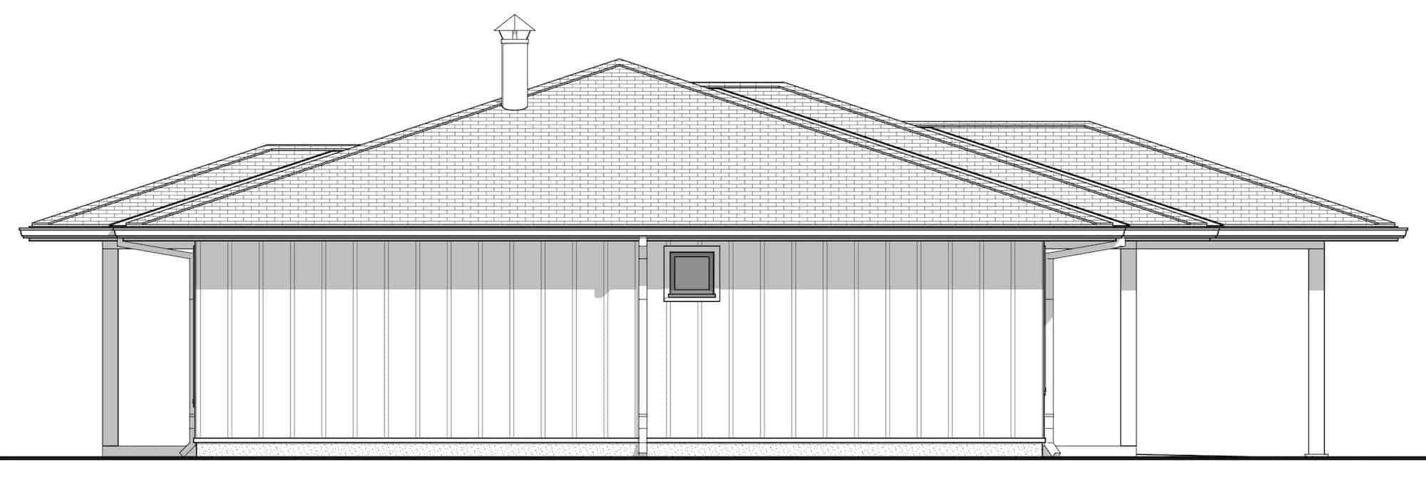 Home Plan Left Elevation of this 1-Bedroom,1204 Sq Ft Plan -211-1037