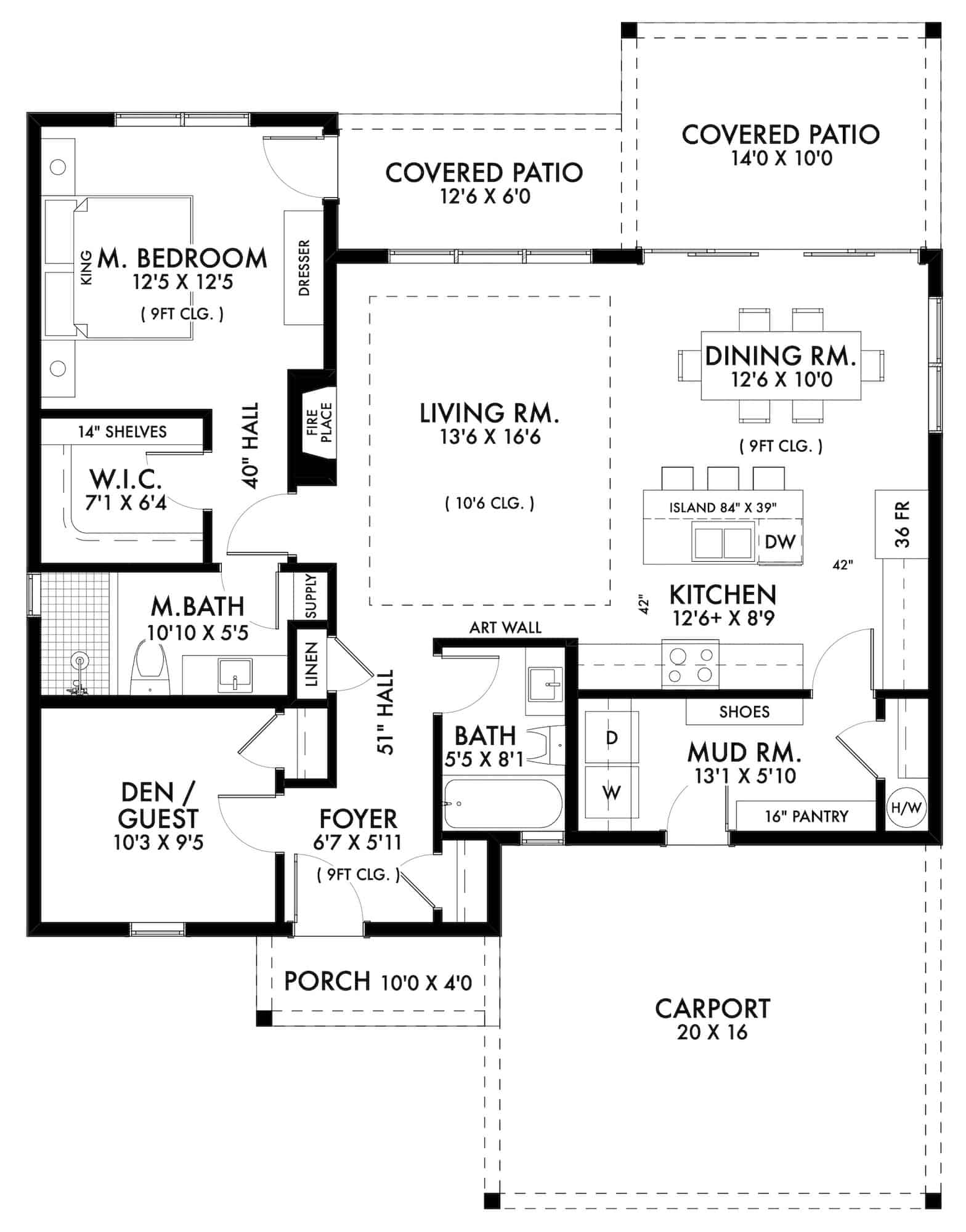 Main Level of Ranch Plan #211-1037