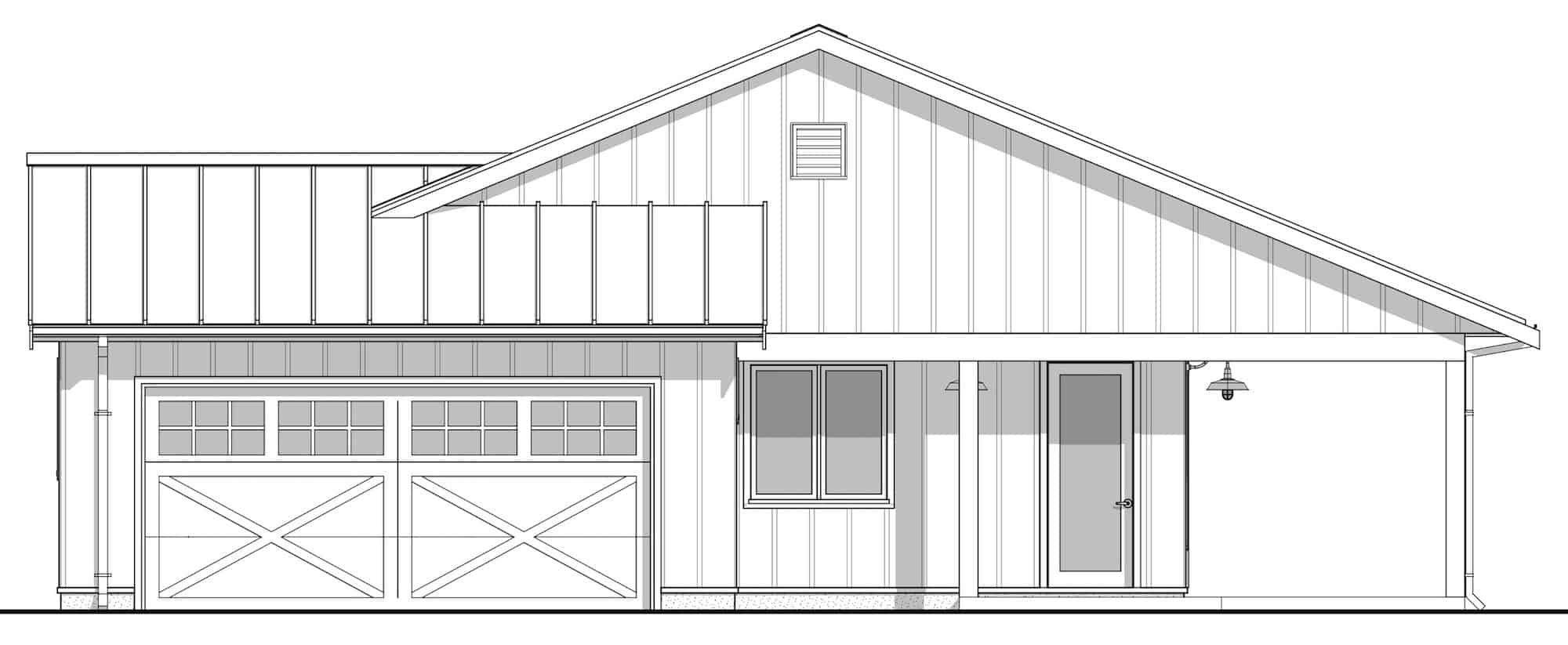 Home Plan Front Elevation of this 2-Bedroom,1543 Sq Ft Plan -211-1038
