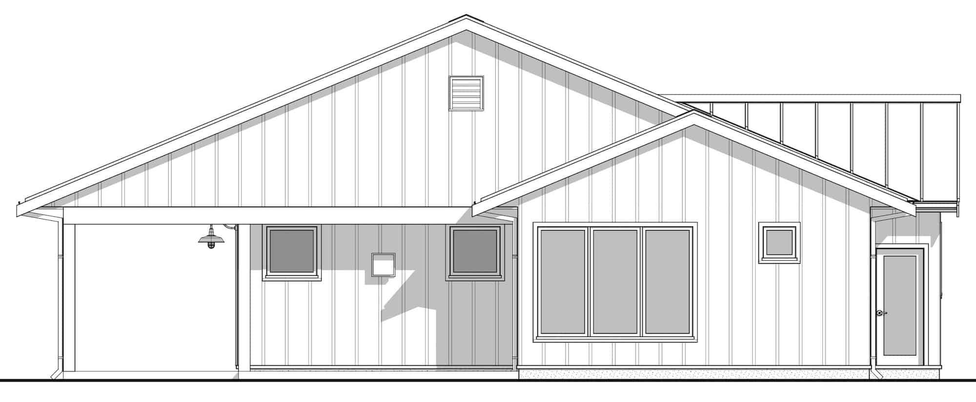 Home Plan Rear Elevation of this 2-Bedroom,1543 Sq Ft Plan -211-1038