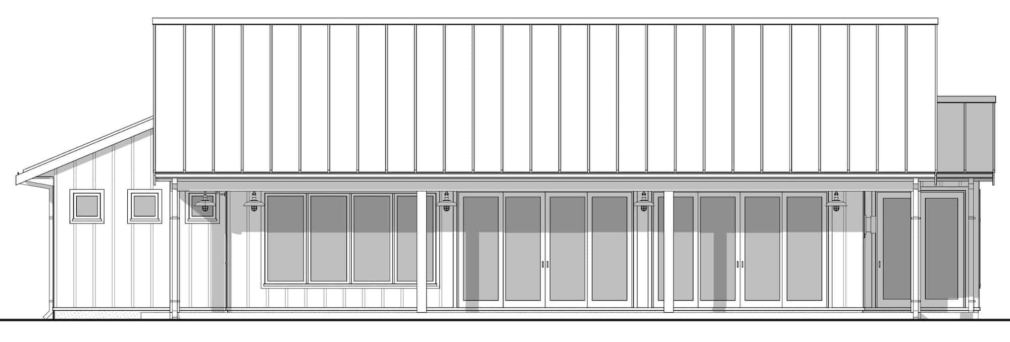 Home Plan Right Elevation of this 2-Bedroom,1543 Sq Ft Plan -211-1038