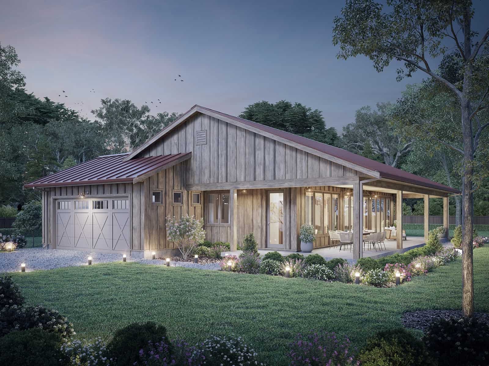 Home at Night of this 3-Bedroom,1543 Sq Ft Plan -211-1038