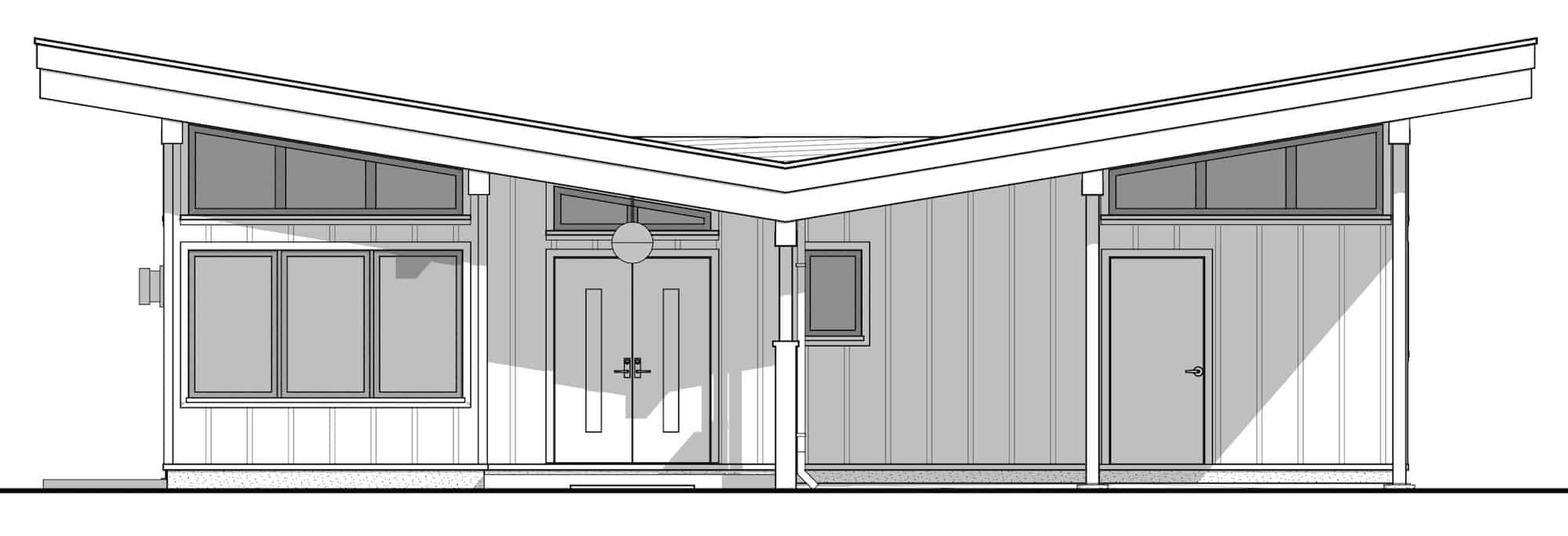 Home Plan Front Elevation of this 2-Bedroom,1488 Sq Ft Plan -211-1040
