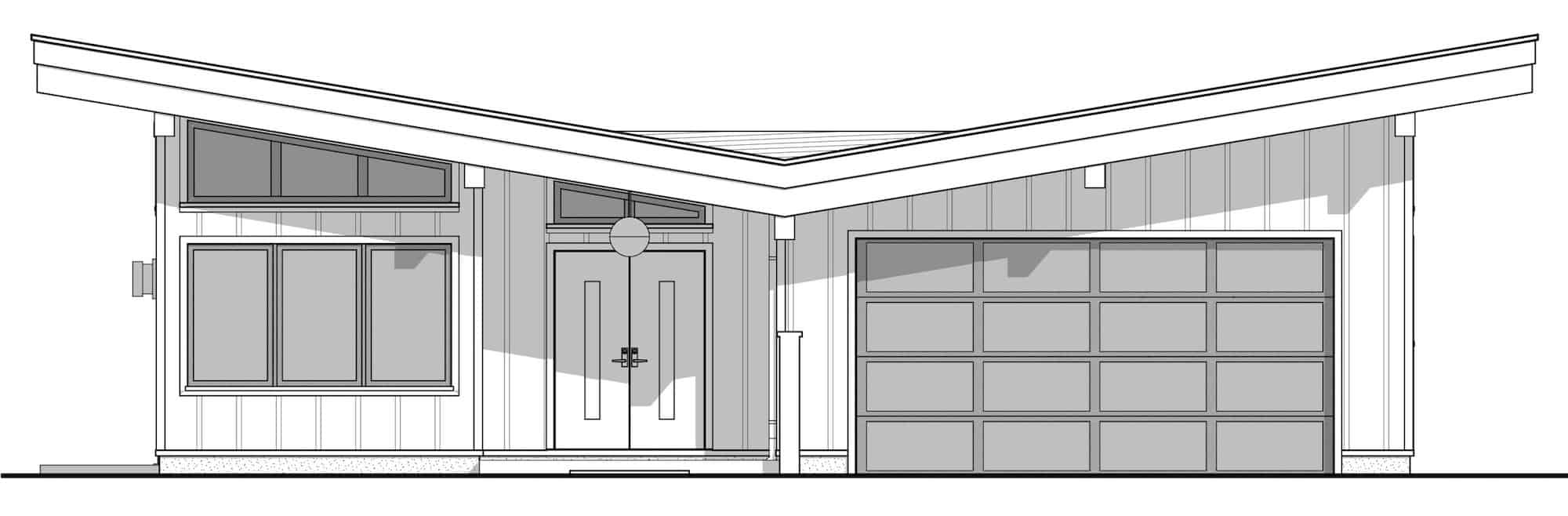 Home Plan Front Elevation of this 2-Bedroom,1627 Sq Ft Plan -211-1041