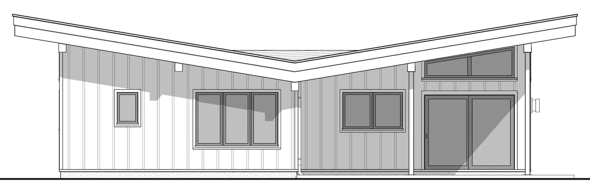 Home Plan Rear Elevation of this 2-Bedroom,1627 Sq Ft Plan -211-1041