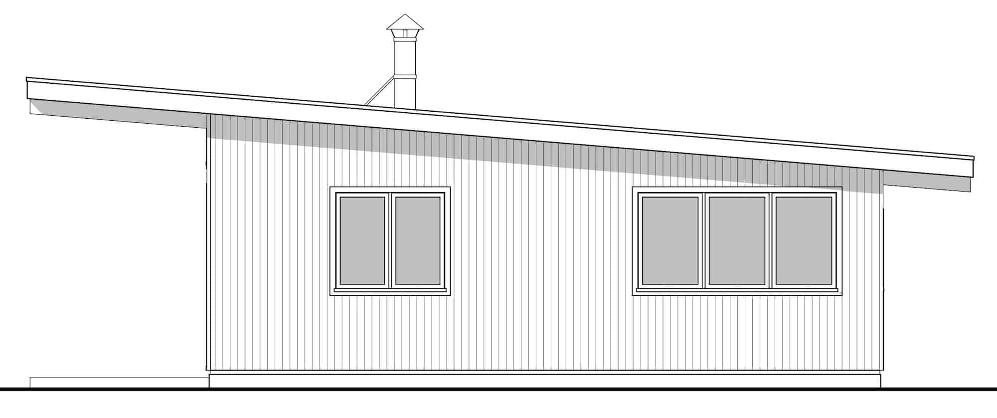 Home Plan Right Elevation of this 3-Bedroom,1260 Sq Ft Plan -211-1042