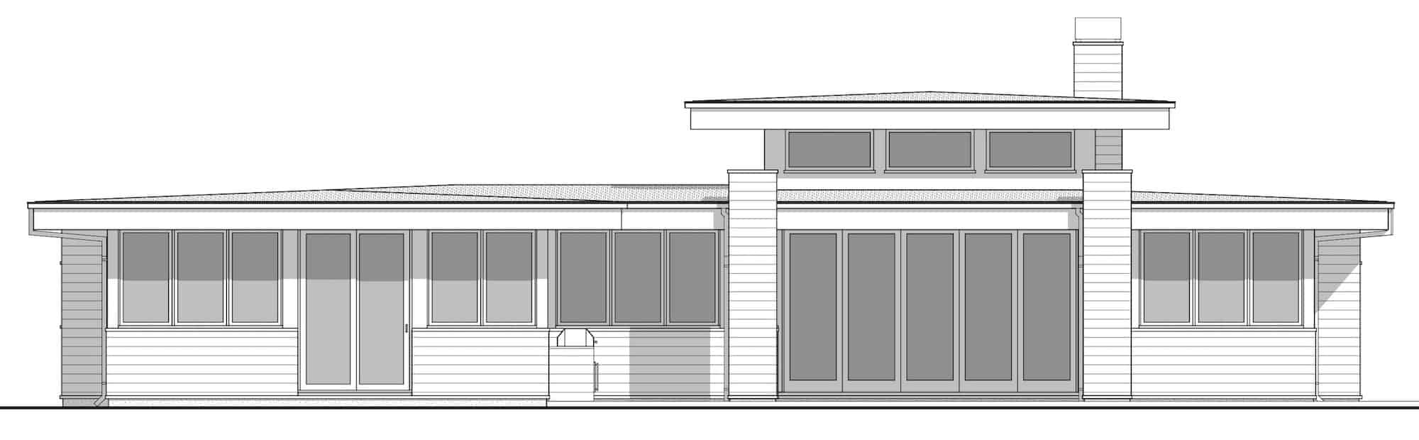 Home Plan Rear Elevation of this 3-Bedroom,2250 Sq Ft Plan -211-1043