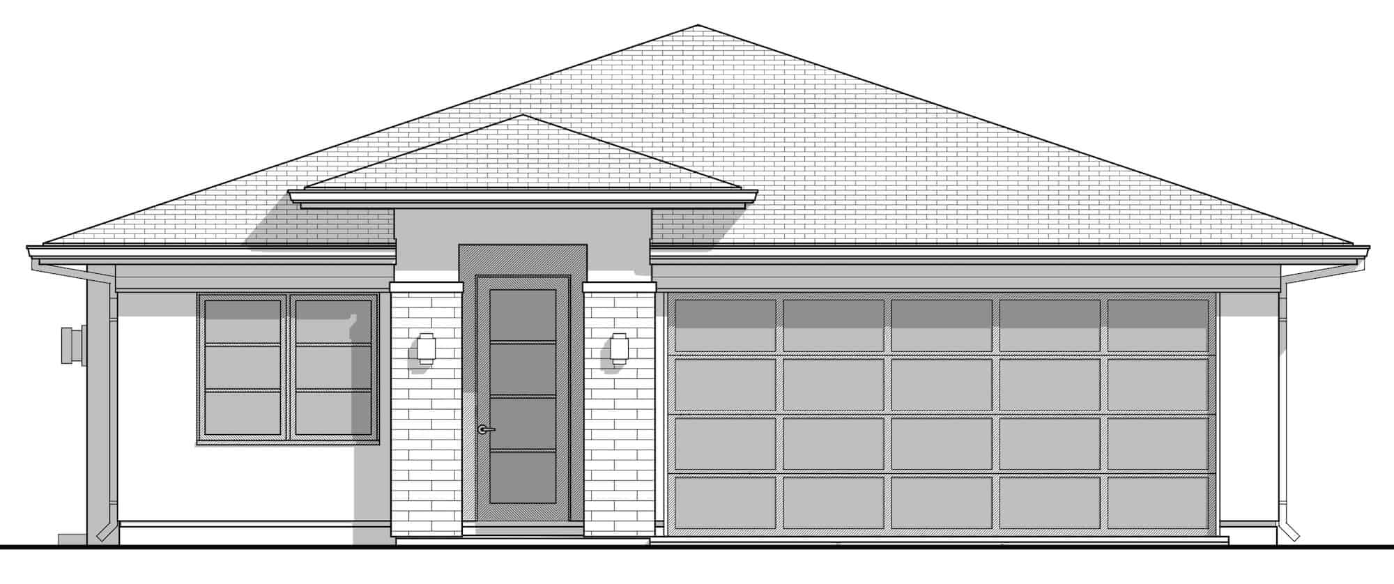 Home Plan Front Elevation of this 3-Bedroom,1575 Sq Ft Plan -211-1044