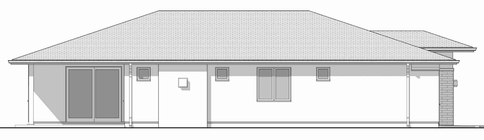 Home Plan Left Elevation of this 3-Bedroom,1575 Sq Ft Plan -211-1044