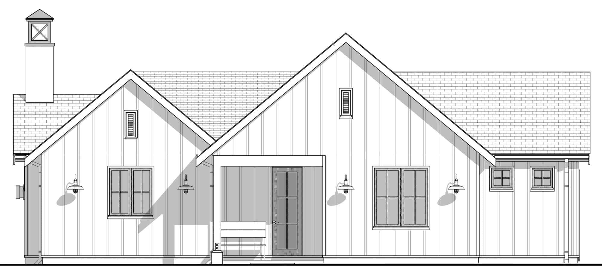 Home Plan Front Elevation of this 2-Bedroom,1200 Sq Ft Plan -211-1045