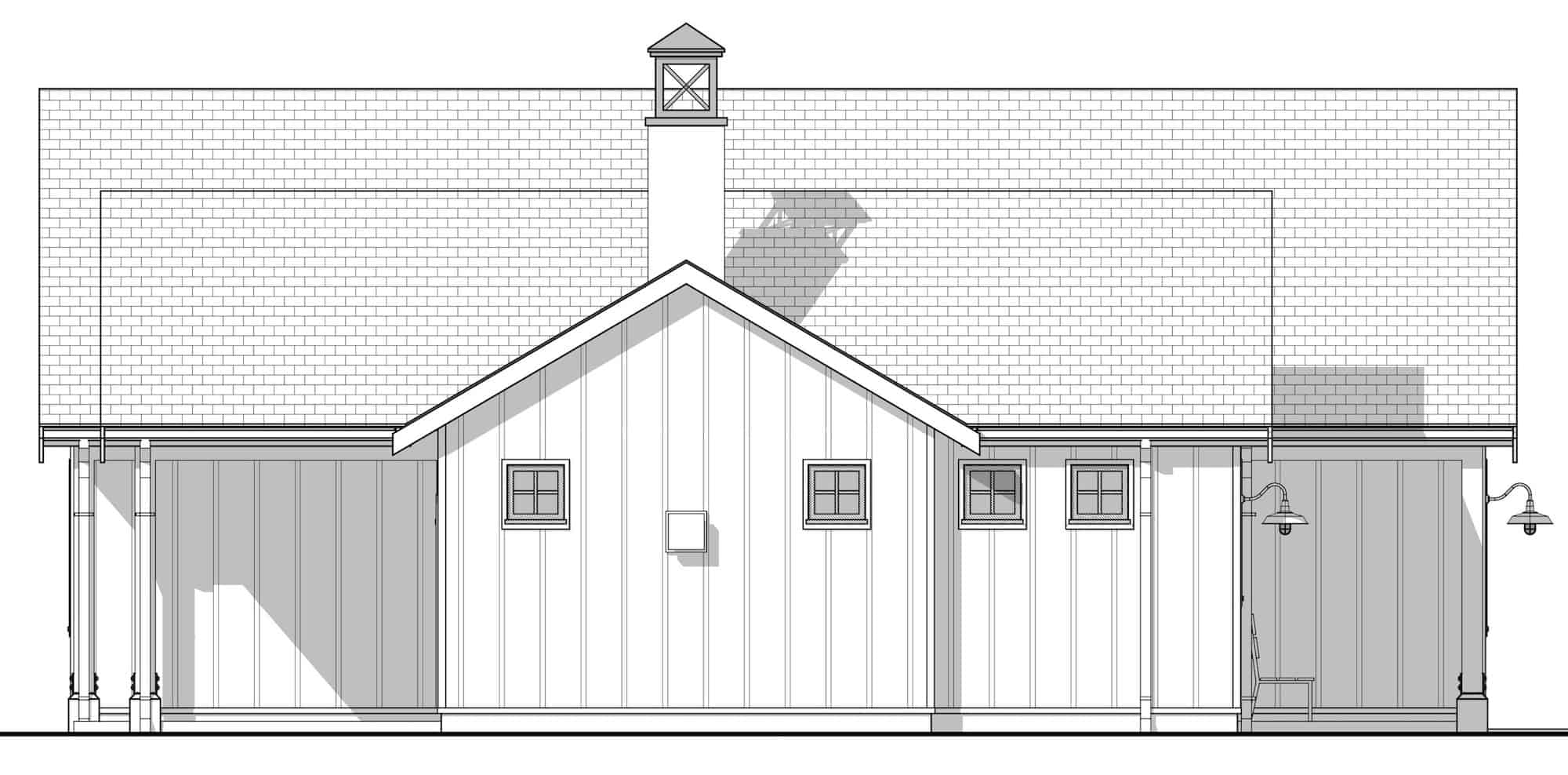 Home Plan Left Elevation of this 2-Bedroom,1200 Sq Ft Plan -211-1045