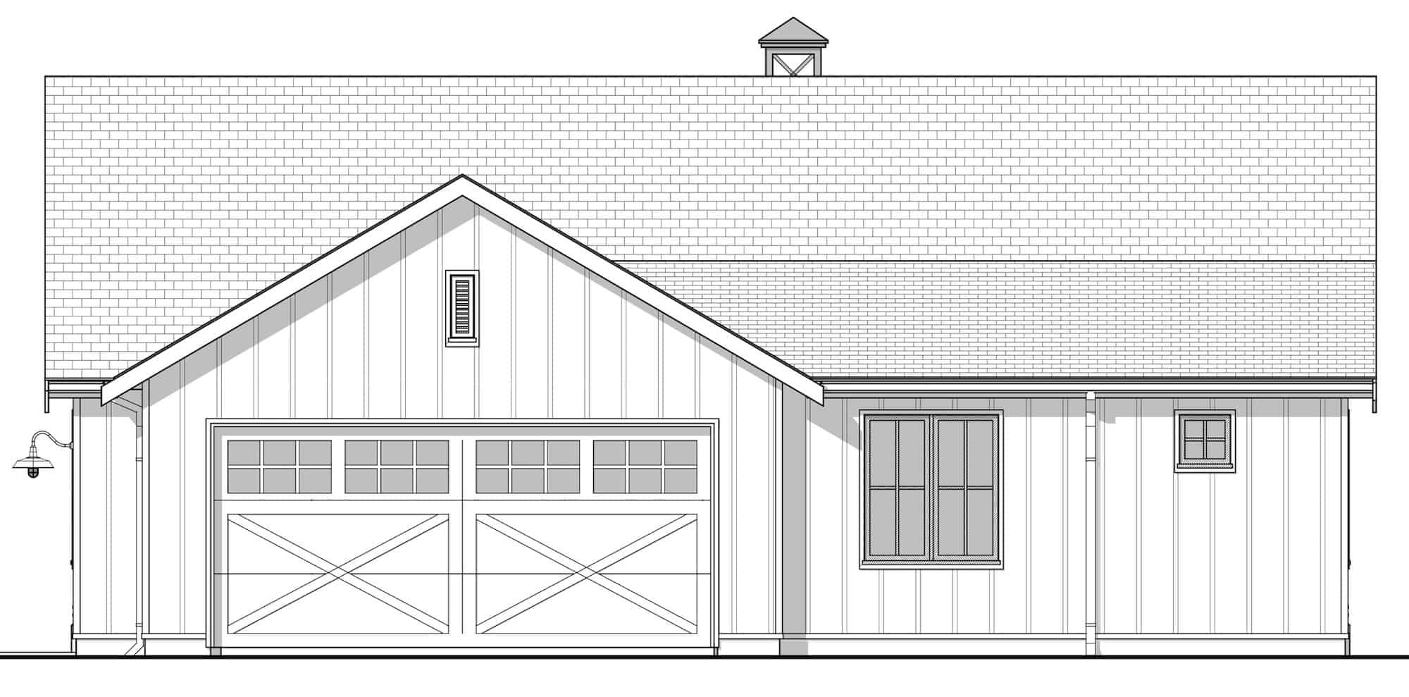 Home Plan Right Elevation of this 2-Bedroom,1200 Sq Ft Plan -211-1045