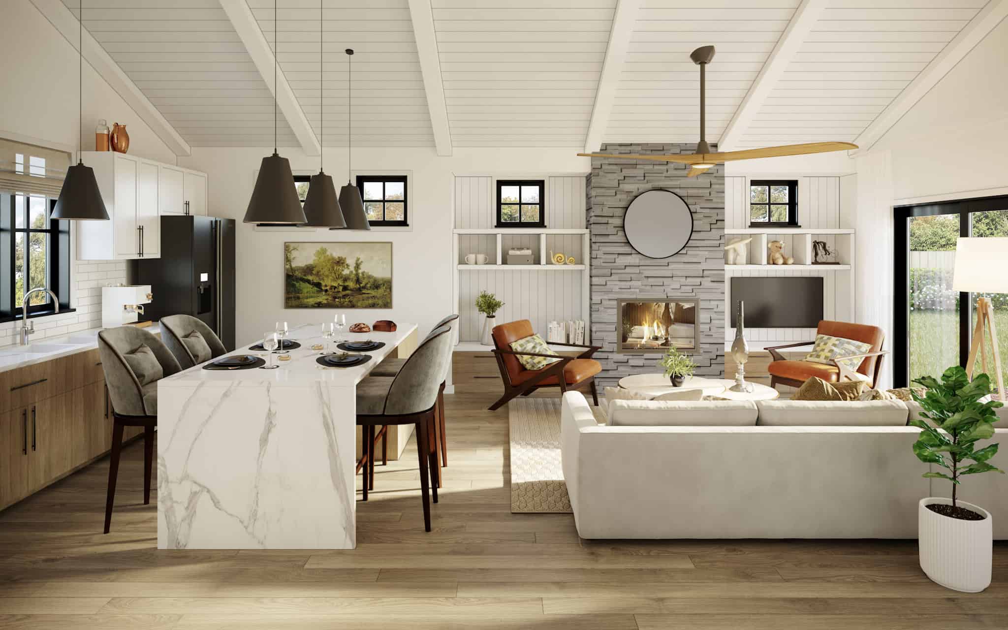 Living Room of this 2-Bedroom,1200 Sq Ft Plan -211-1045