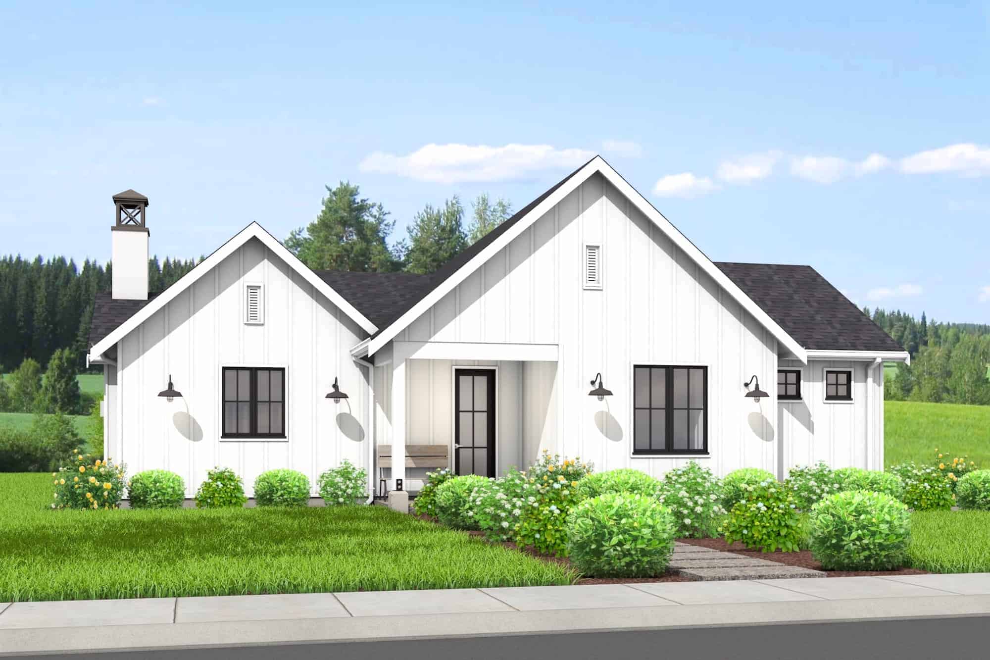 Front View of this 2-Bedroom,1200 Sq Ft Plan -211-1045